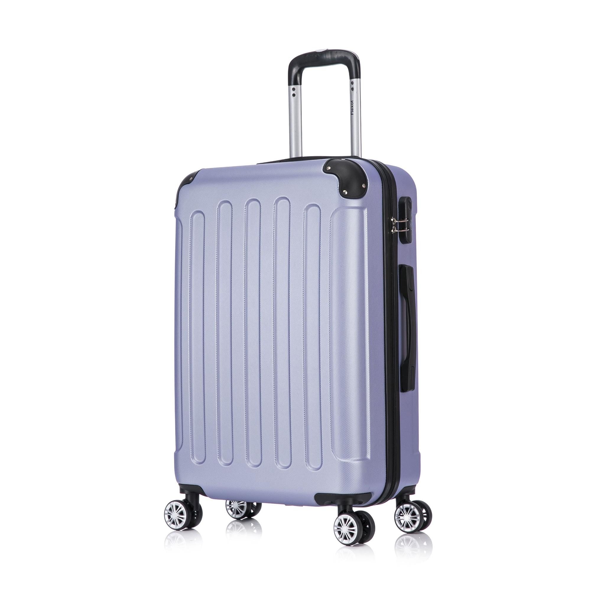 Flexot Hartschalen-Trolley F-2045 Kofferset, 360° Rollen, robuster Reisekoffer, Bordcase, 4 Rollen, Robuster und moderner Koffer mit vier 360° Rollen und Zahlenschloss