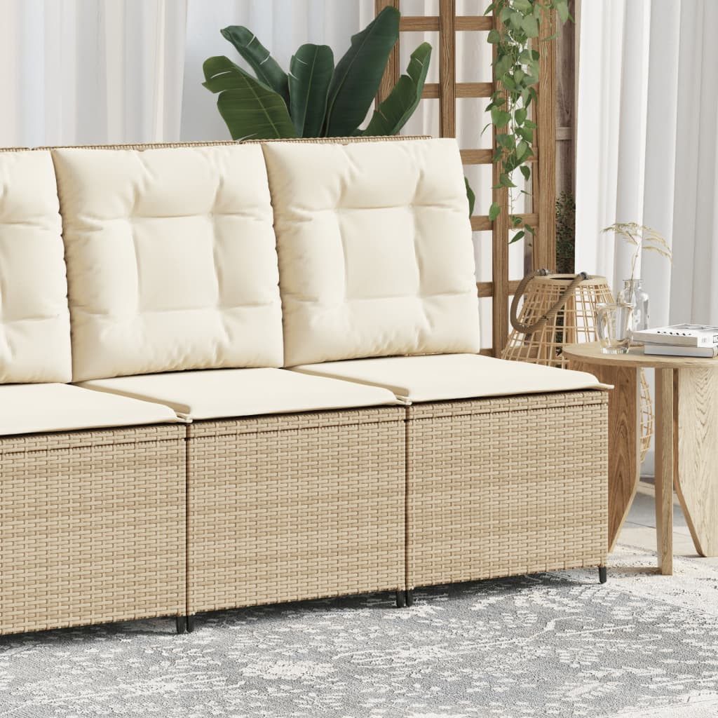furnicato Gartensofa Beiges 54x67x95 cm mit verstellbarer Rückenlehne