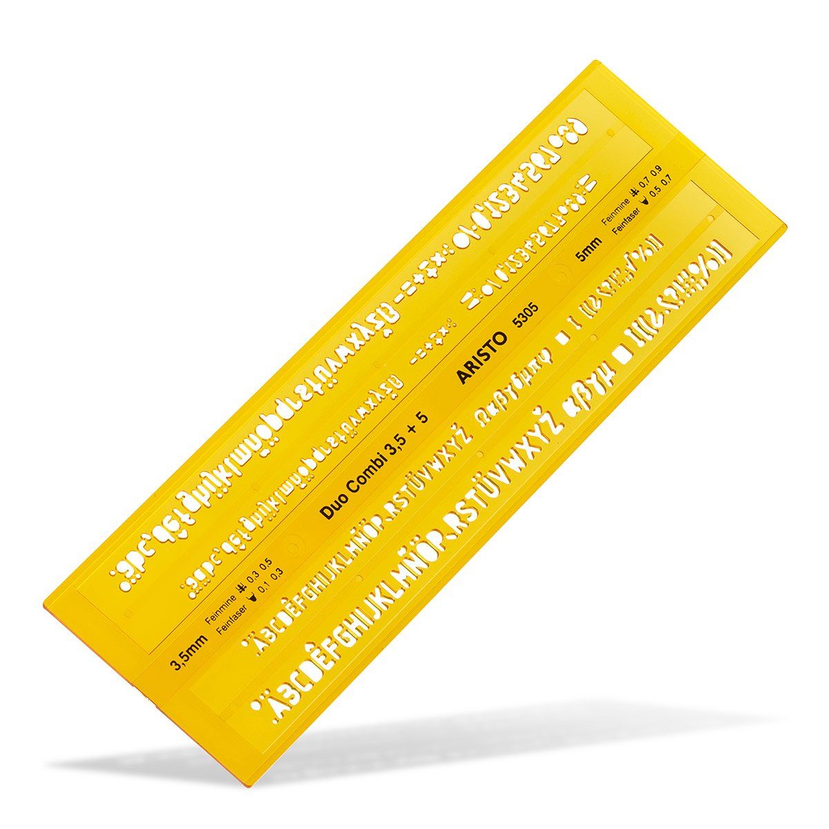 ARISTO Gummibänder ARISTO Schriftschablone Duo Combi 3,5/5mm ISO3098-1/ DIN6776 für Pigme