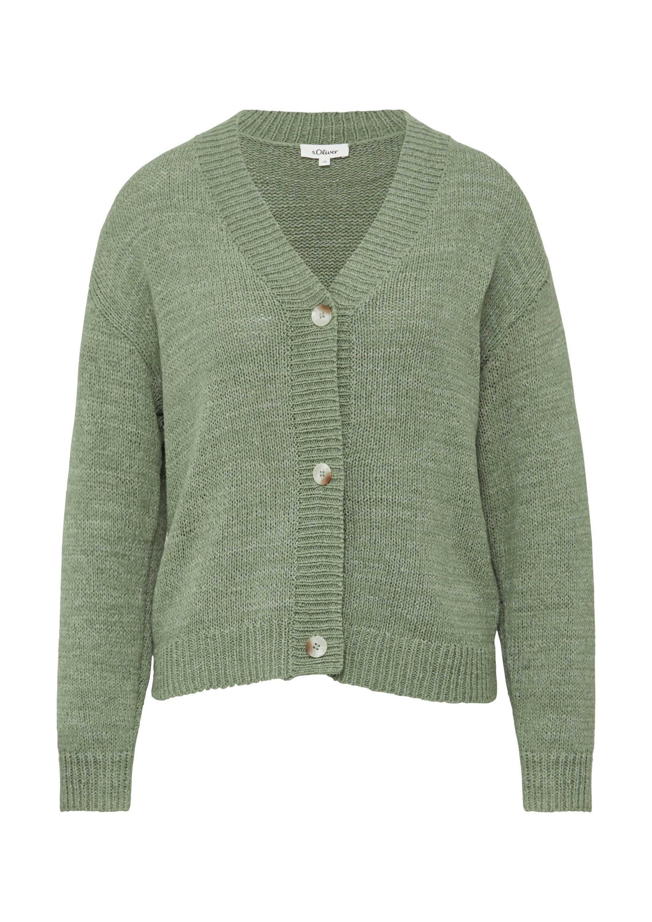 s.Oliver Cardigan Strickjacke Strickjacke aus Bändchengarn im Relaxed Fit