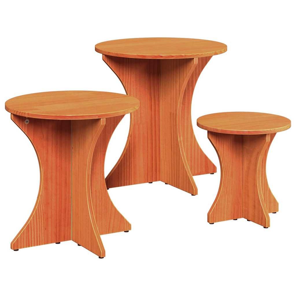 Couchtisch Couchtisch 3 pcs Wachsbraun