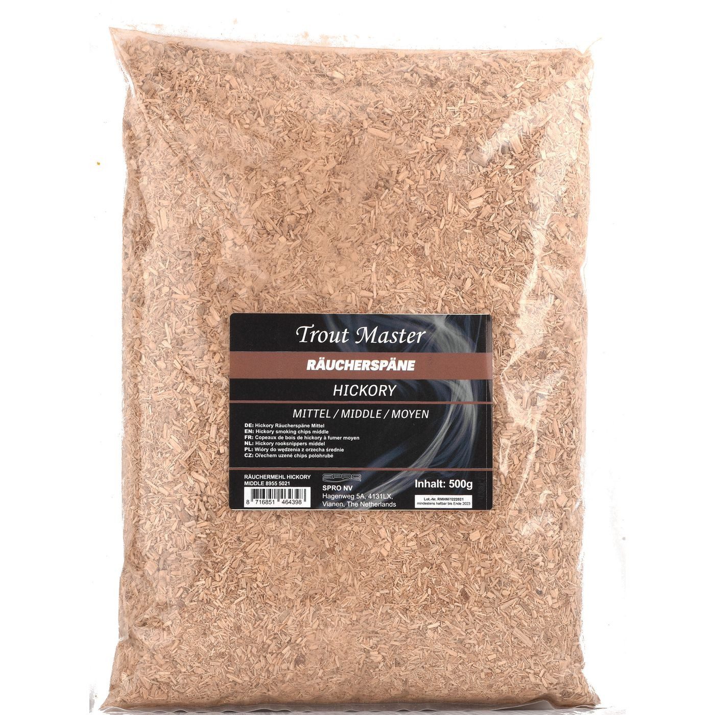Trout Master Räucherofen Trout Master Räuchermehl Hickory mittel - 500g Mehl zum Räuchern