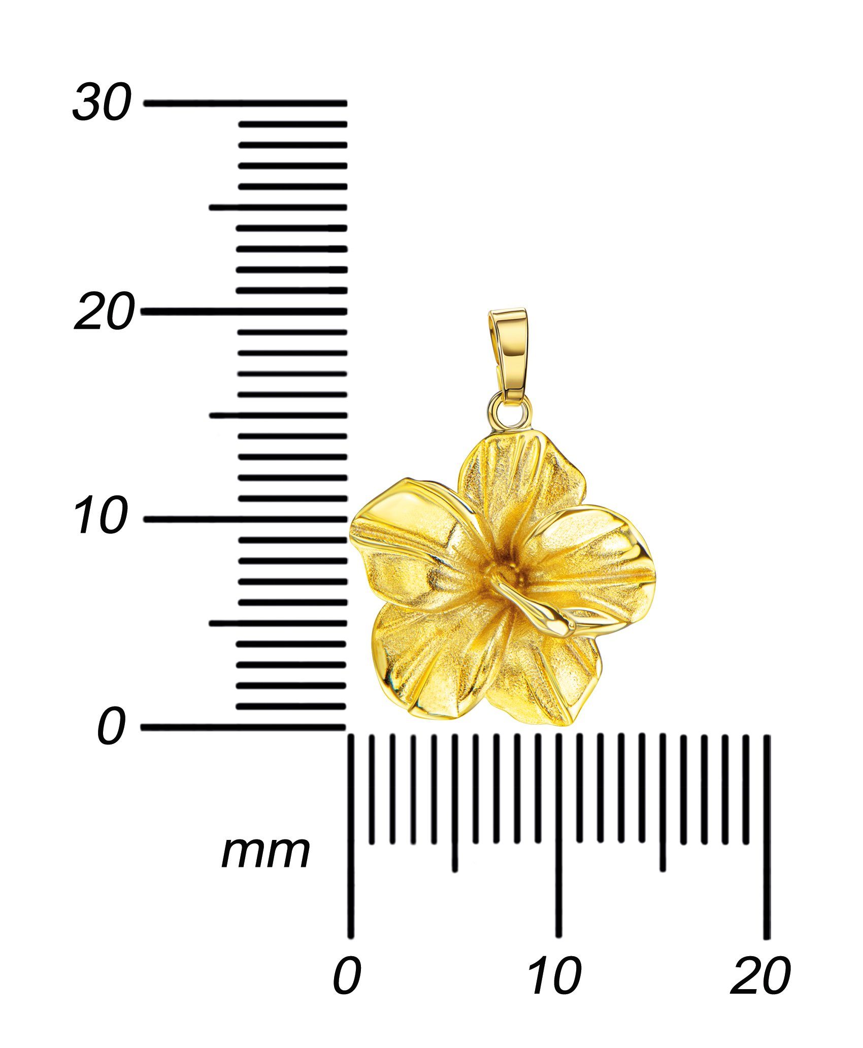 JEVELION Kette mit Anhänger Blüten Anhänger für Kette Mit 333 Länge 36 - 70 Germany (Goldanhänger, Gold Made in - cm. wählbar vergoldet- Damen)