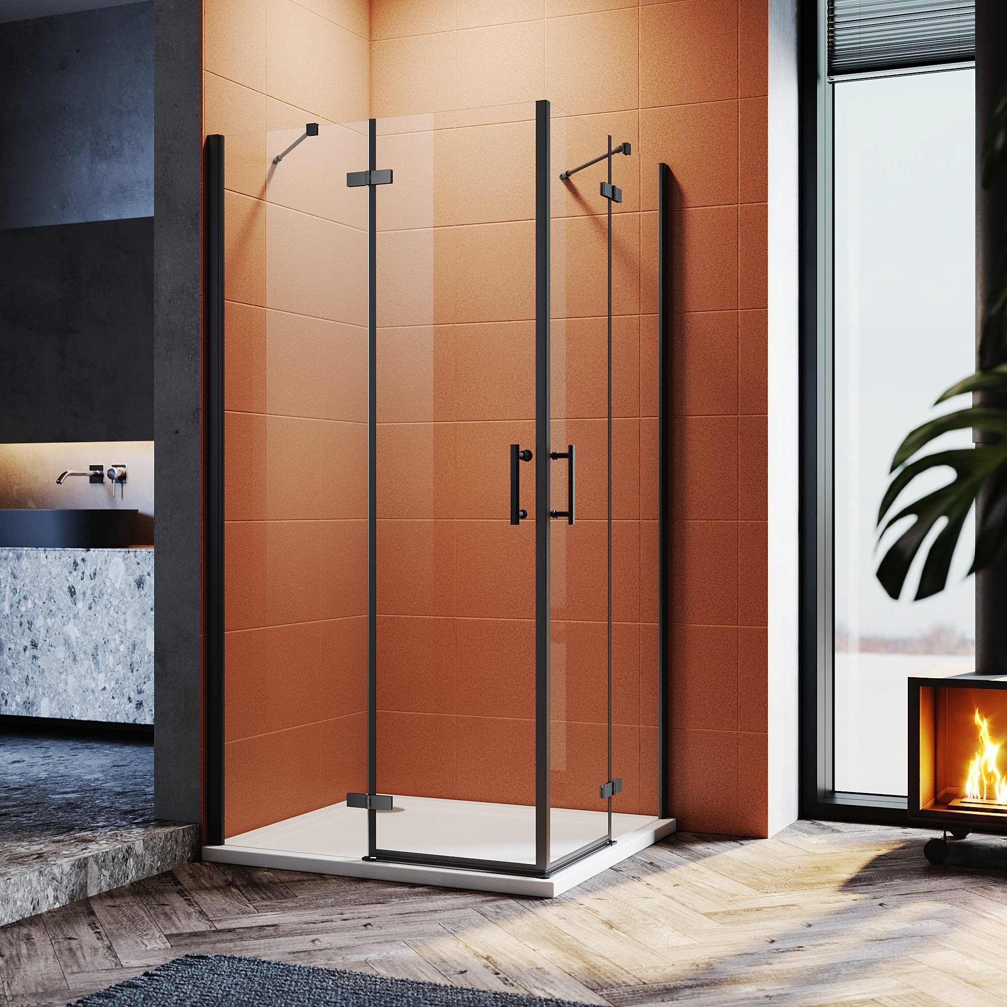 SONNI Eckdusche Duschraum Eck-Duschfalttür,Einseitige Nano-Beschichtung 195 günstig online kaufen