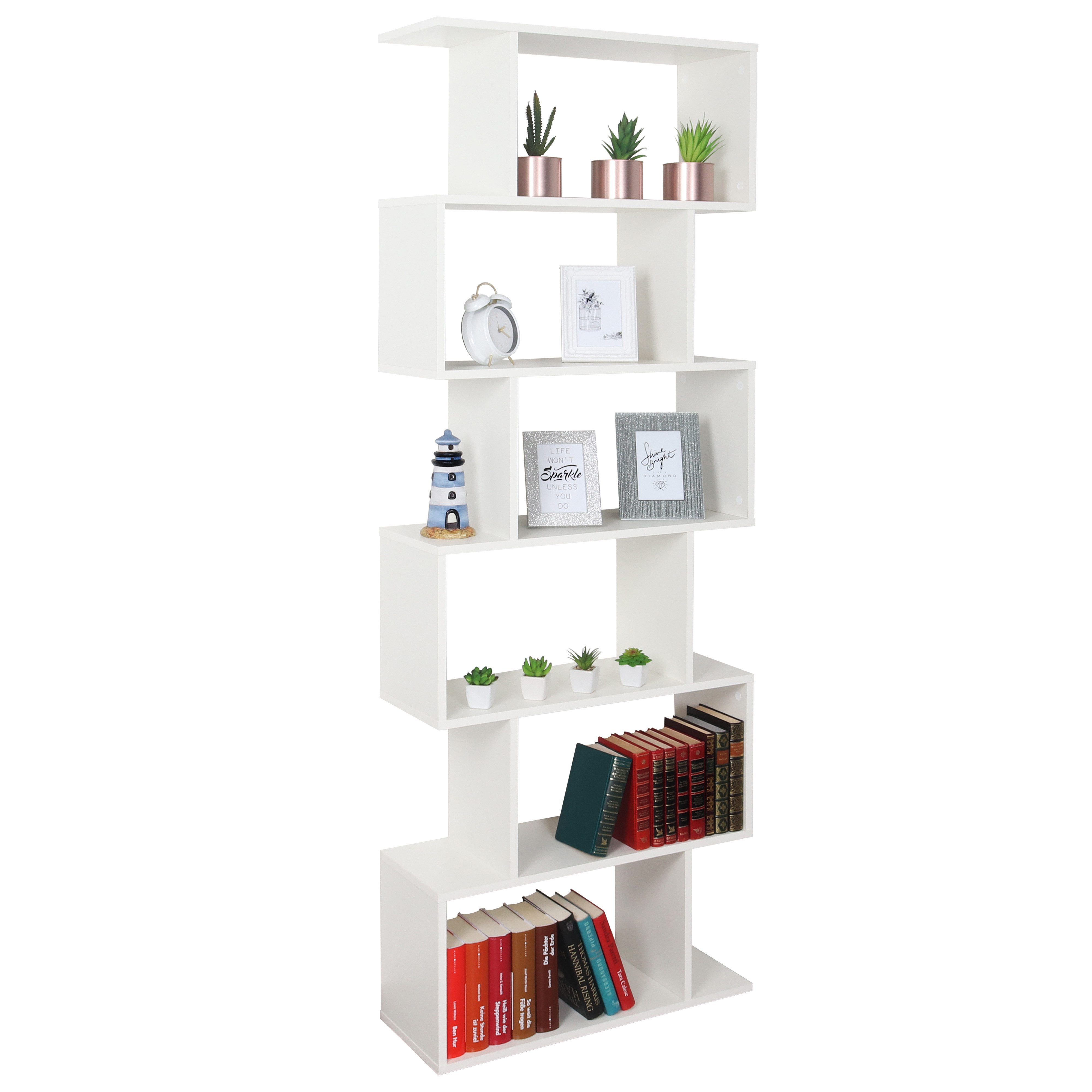 RICOO Raumteilerregal WM070-WM, 1-tlg., hohes Regal schmal, Raumteiler Bücherregal Standregal