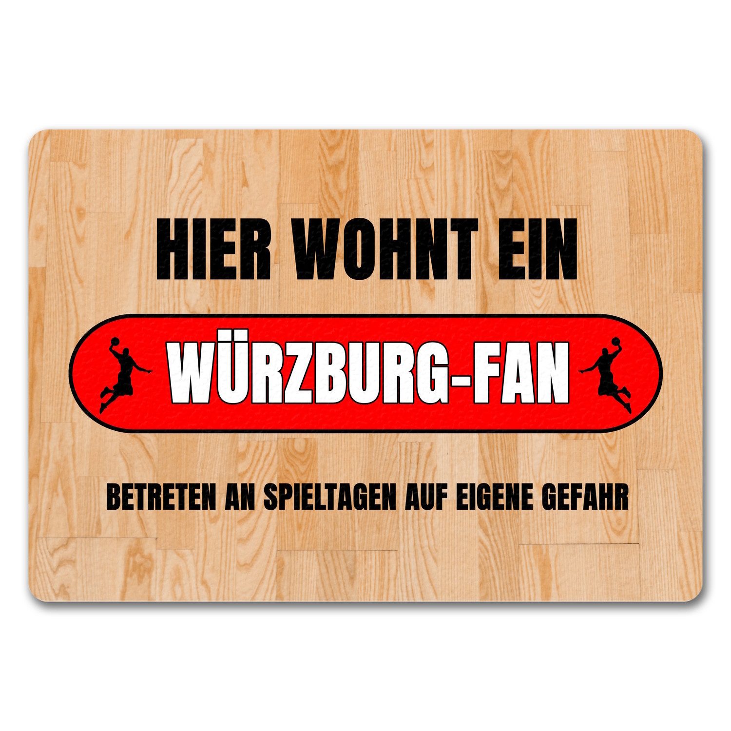 Fußmatte Hier wohnt ein Würzburg Fan Fußmatte in 35x50 cm ohne Rand mit Motiv