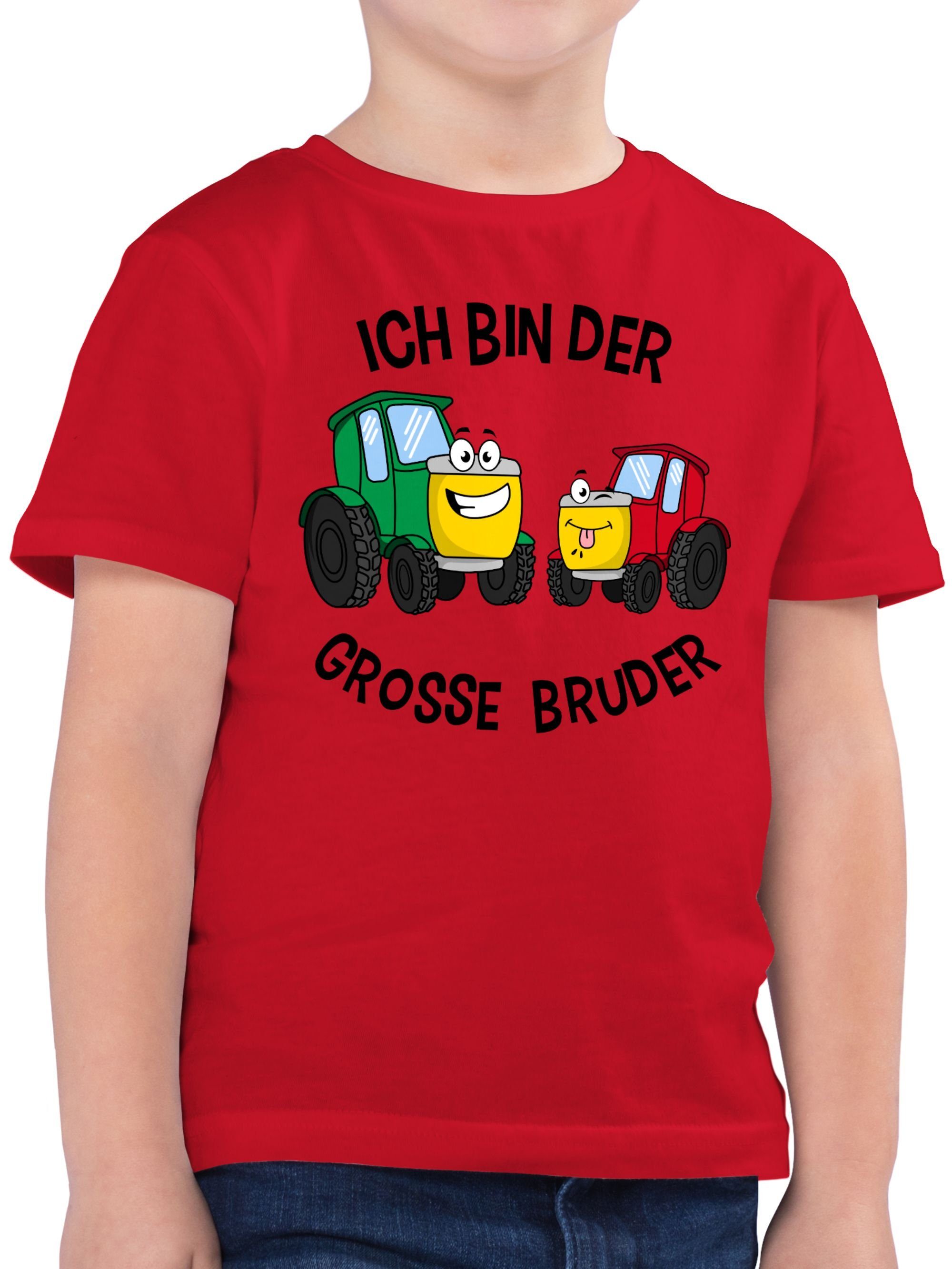 Shirtracer T-Shirt Ich bin der grosse Bruder Traktor Großer Bruder 3 Rot