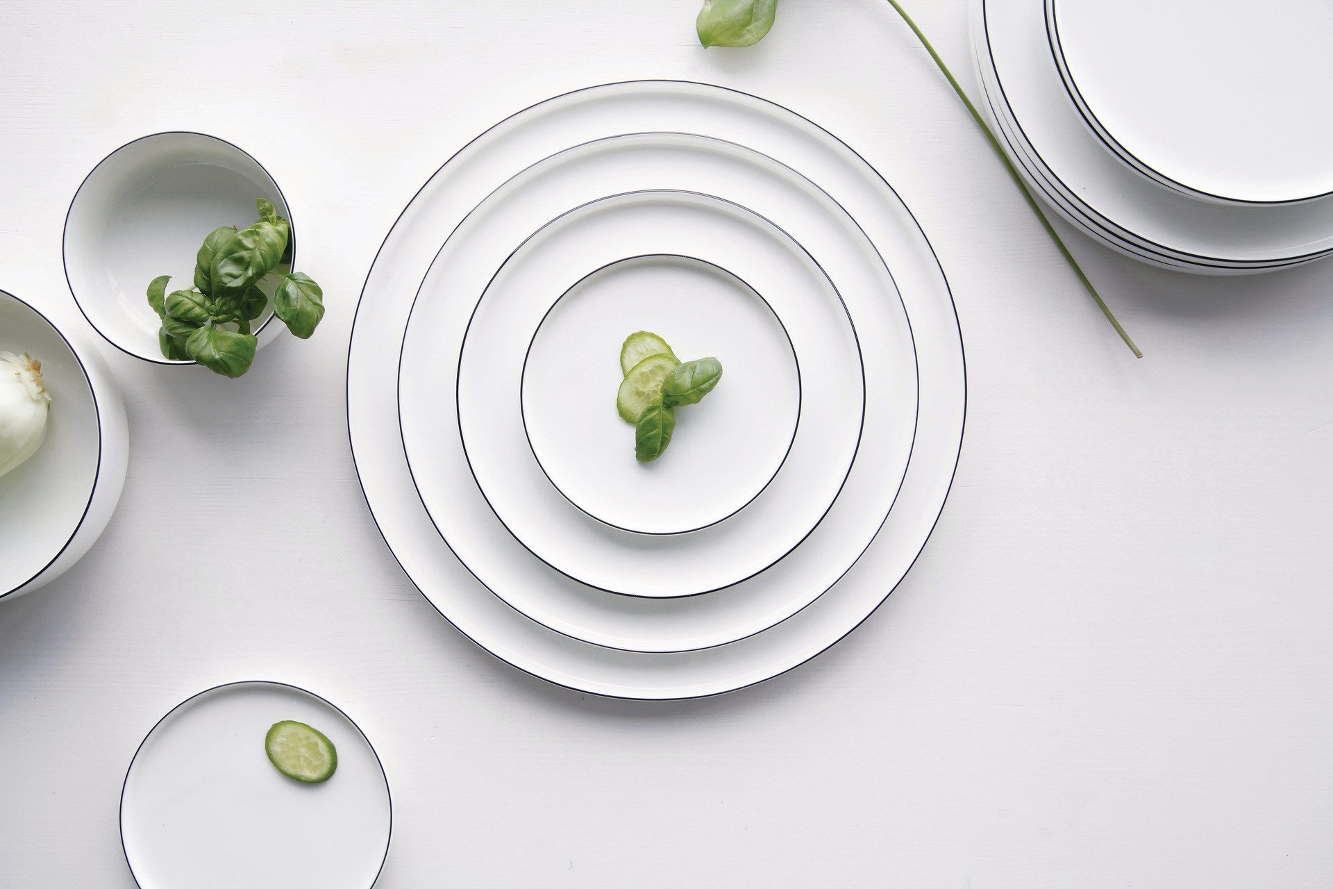 ASA SELECTION Geschirr-Set Selection à table ligne noire oco Starterset 18tlg, Fine Bone China