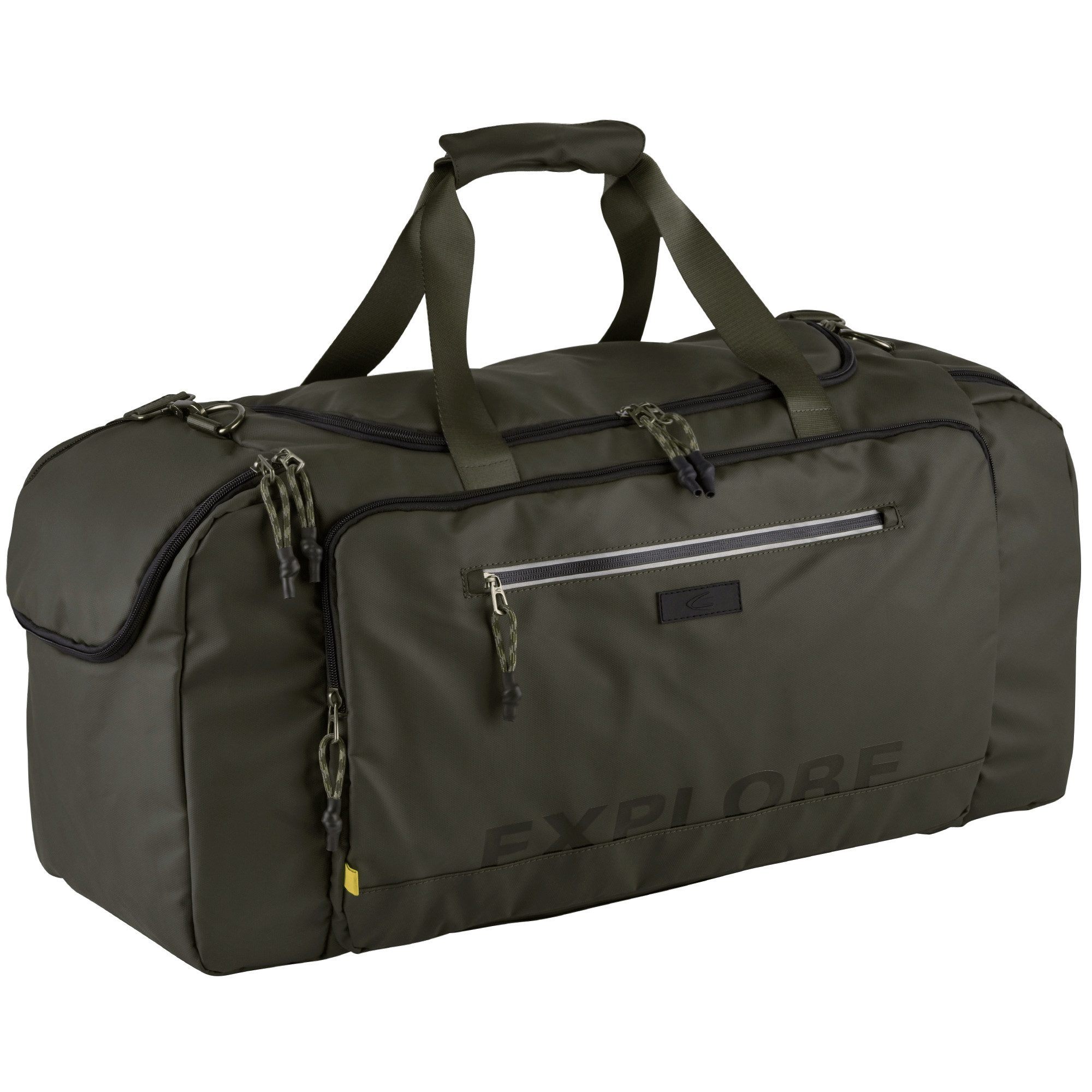 camel active Reisetasche Explore, wasserabweisendes recyceltes Nylon und reflektierende Reißverschlüsse