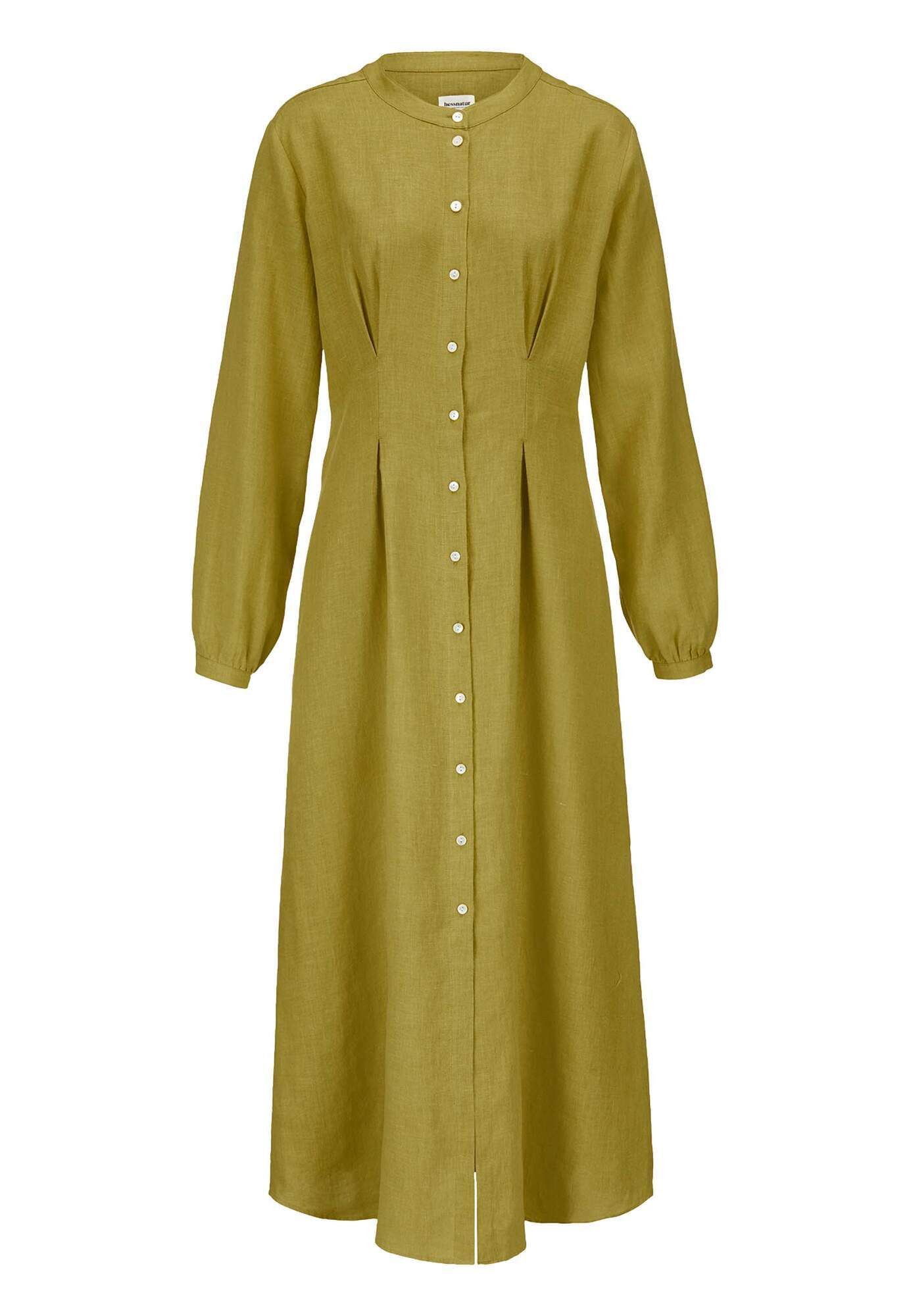 Hessnatur A-Linien-Kleid aus Bio-Baumwolle mit Leinen (1-tlg)