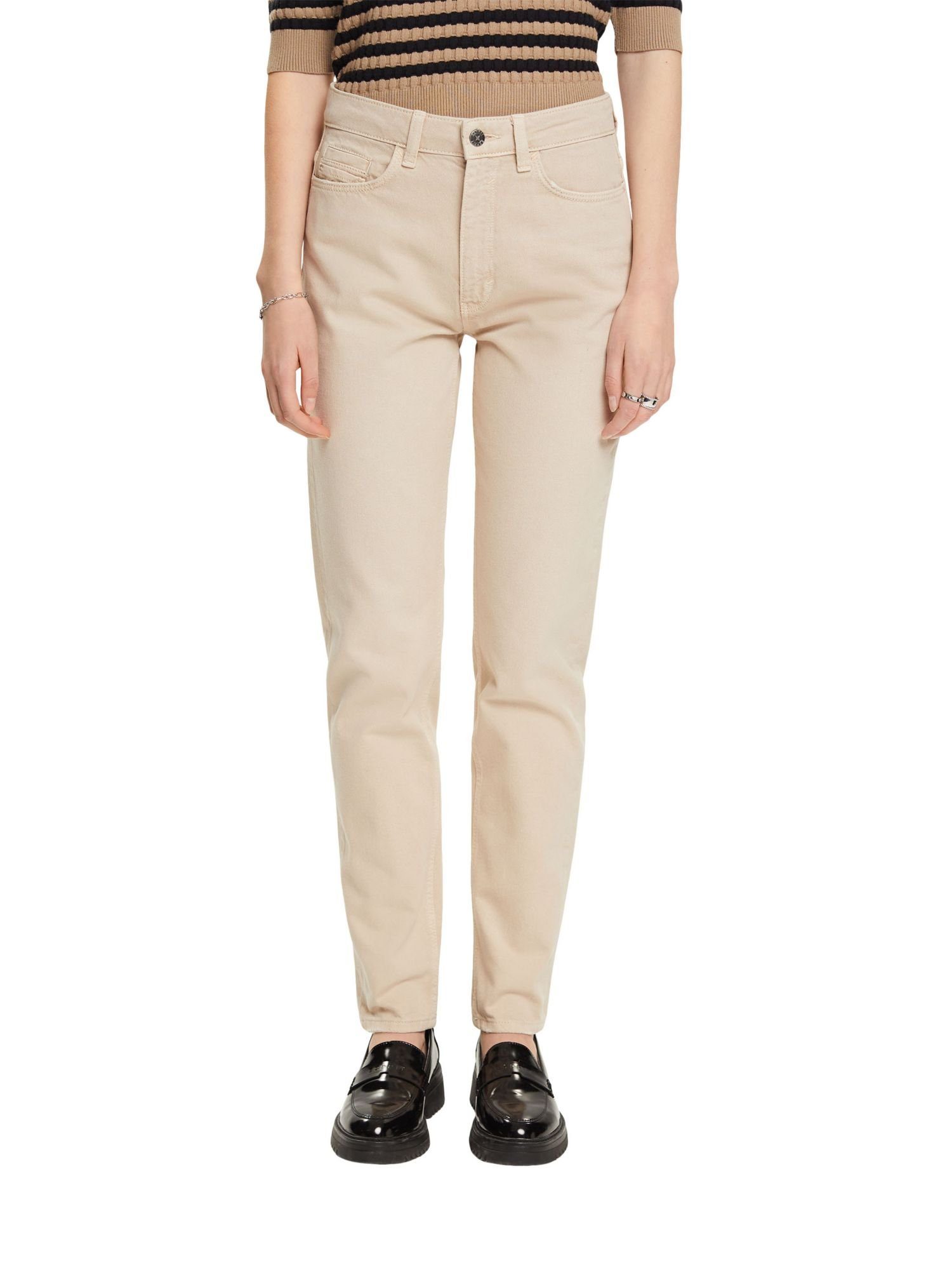 Esprit Mom-Jeans Twillhose im SAND Fit Mom