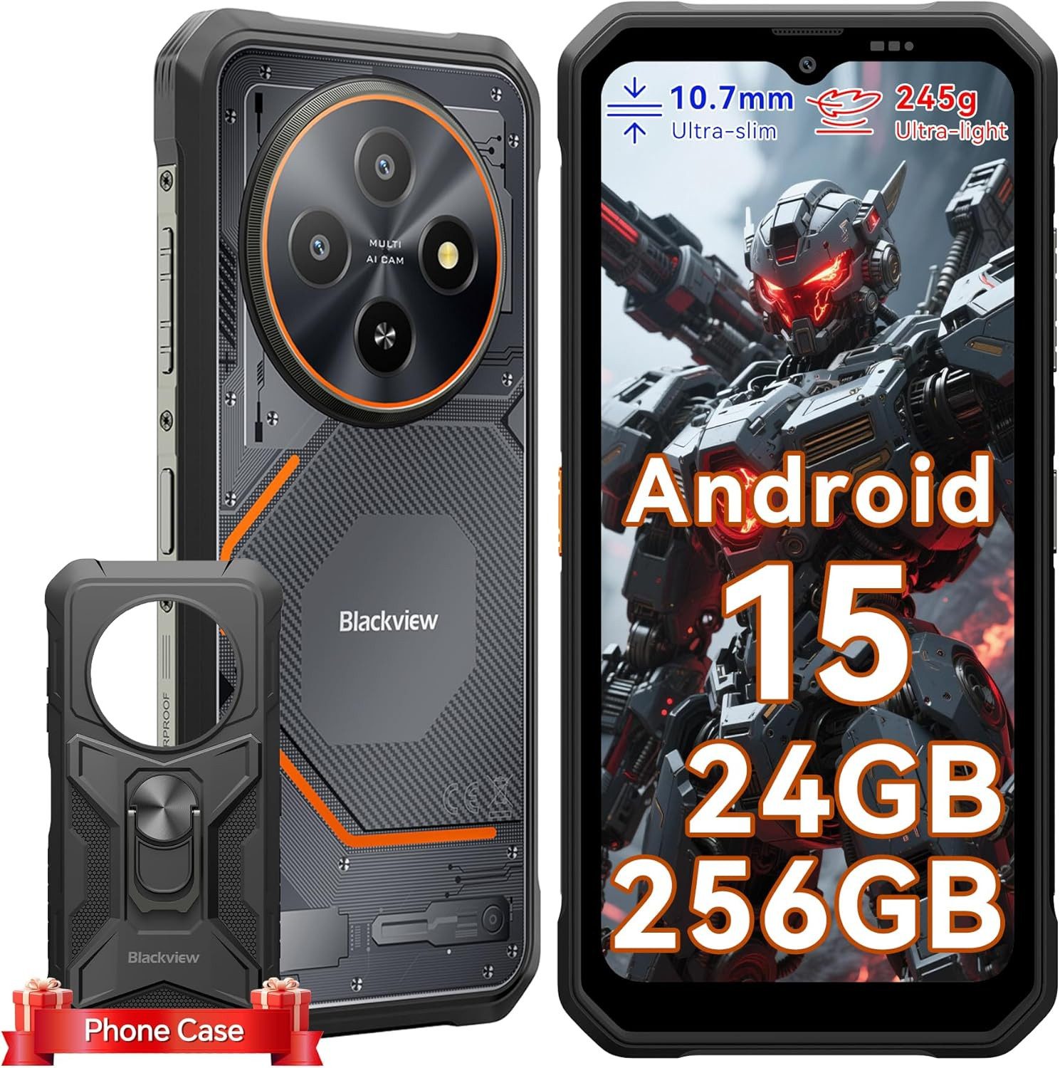 blackview FORT 2 Android 15 AI outdoor Smartphone (6.56 Zoll, 256 GB Speicherplatz, DokeOS 5.0, Android 15, 24+256GB, 16MP, 5W OTG)