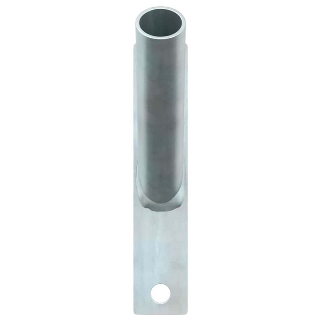 vidaXL Tandemstangen-Halterung Fahnen Pole Holde Silber 15 x 3 x 0,35 cm Stahl, (1-St)