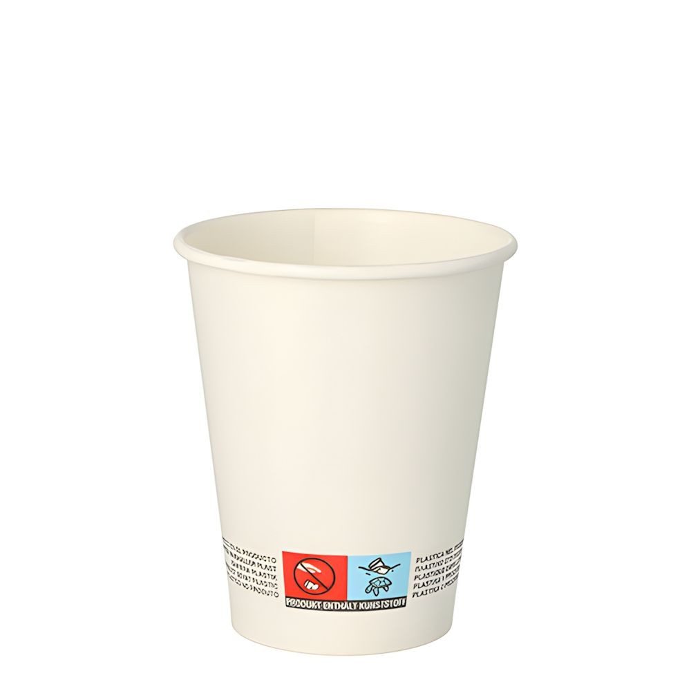 PAPSTAR Einwegbecher Trinkbecher, Pappe 0,2 l Ø 8 cm, 9,2 cm weiss 1000 Stk, Pappe, PLA-beschichtet