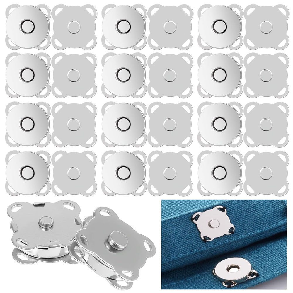 AFKSMILE Druckknopf 12 Stück Metall Magnetische Druckknöpfe, Magnetknöpfe zum Annähen