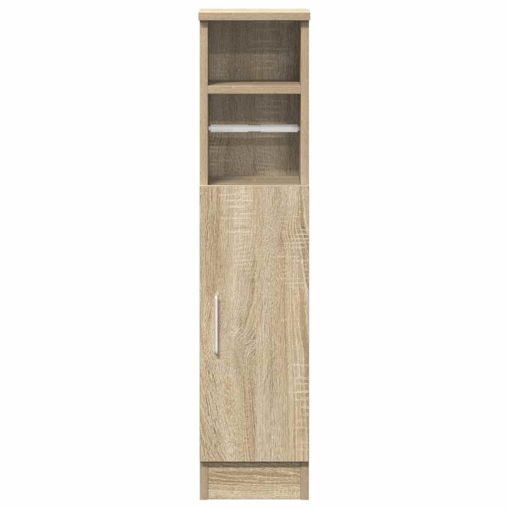 vidaXL Badezimmer-Set Badezimmerschrank mit Rollenhalter Sonoma-Eiche 20,5x22x90 cm, (1-St) – Bild 4 von 5