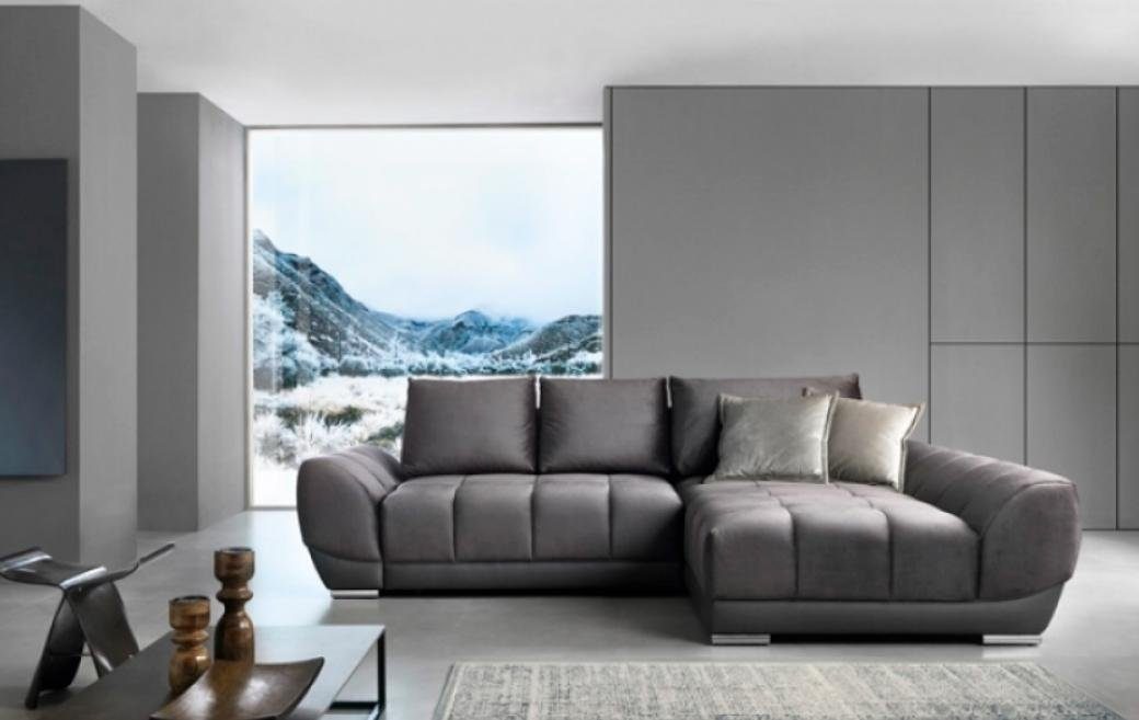 Teile, Ecksofa Sofa, in Grau Form Couch 2 JVmoebel L Polstersofa Made Stoffsofa Ecksofa Europe Eckgarnitur