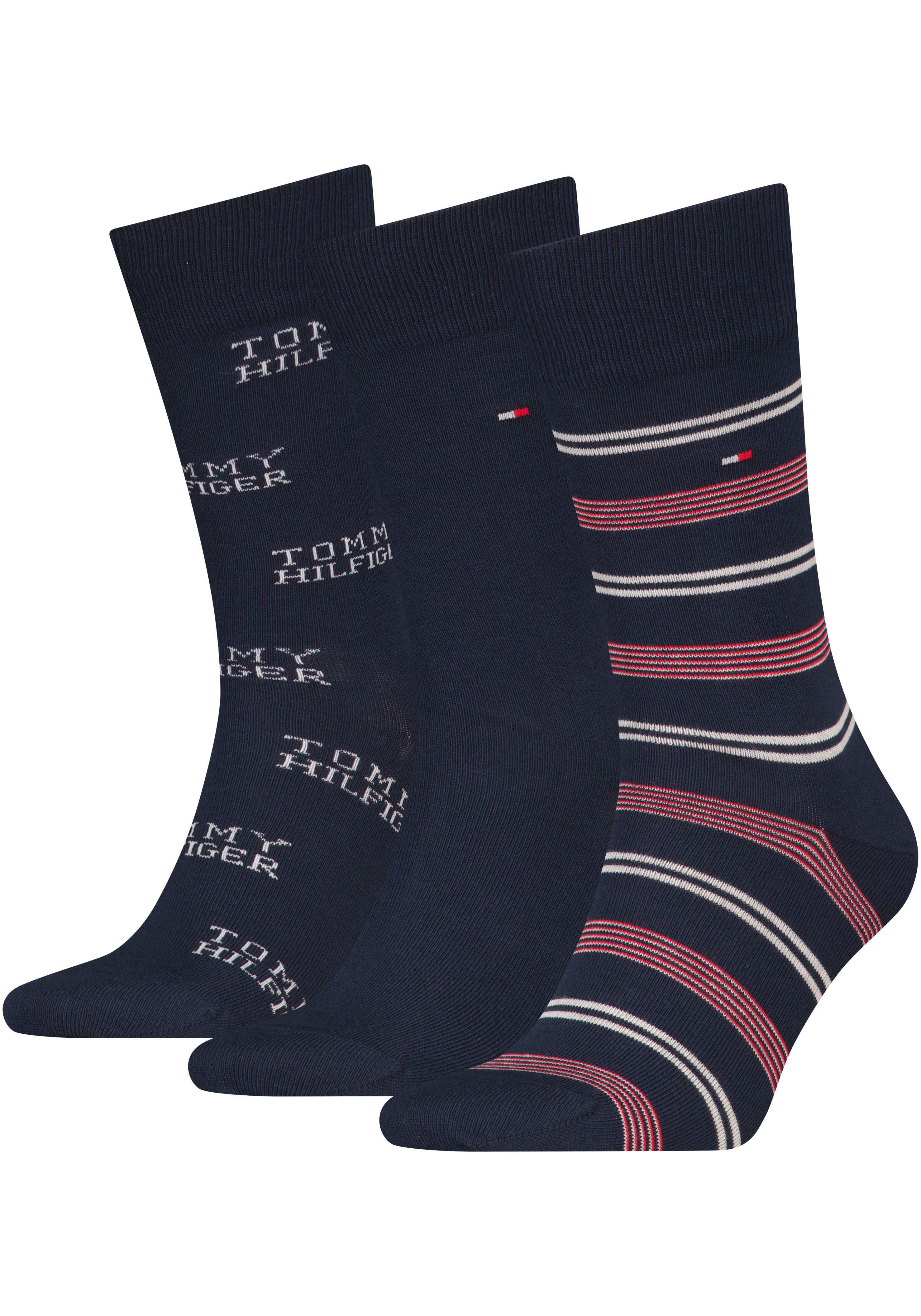 Tommy Hilfiger Socken 3 Paar tlg. mit auffälliger Musterung, Geschenkbox günstig online kaufen
