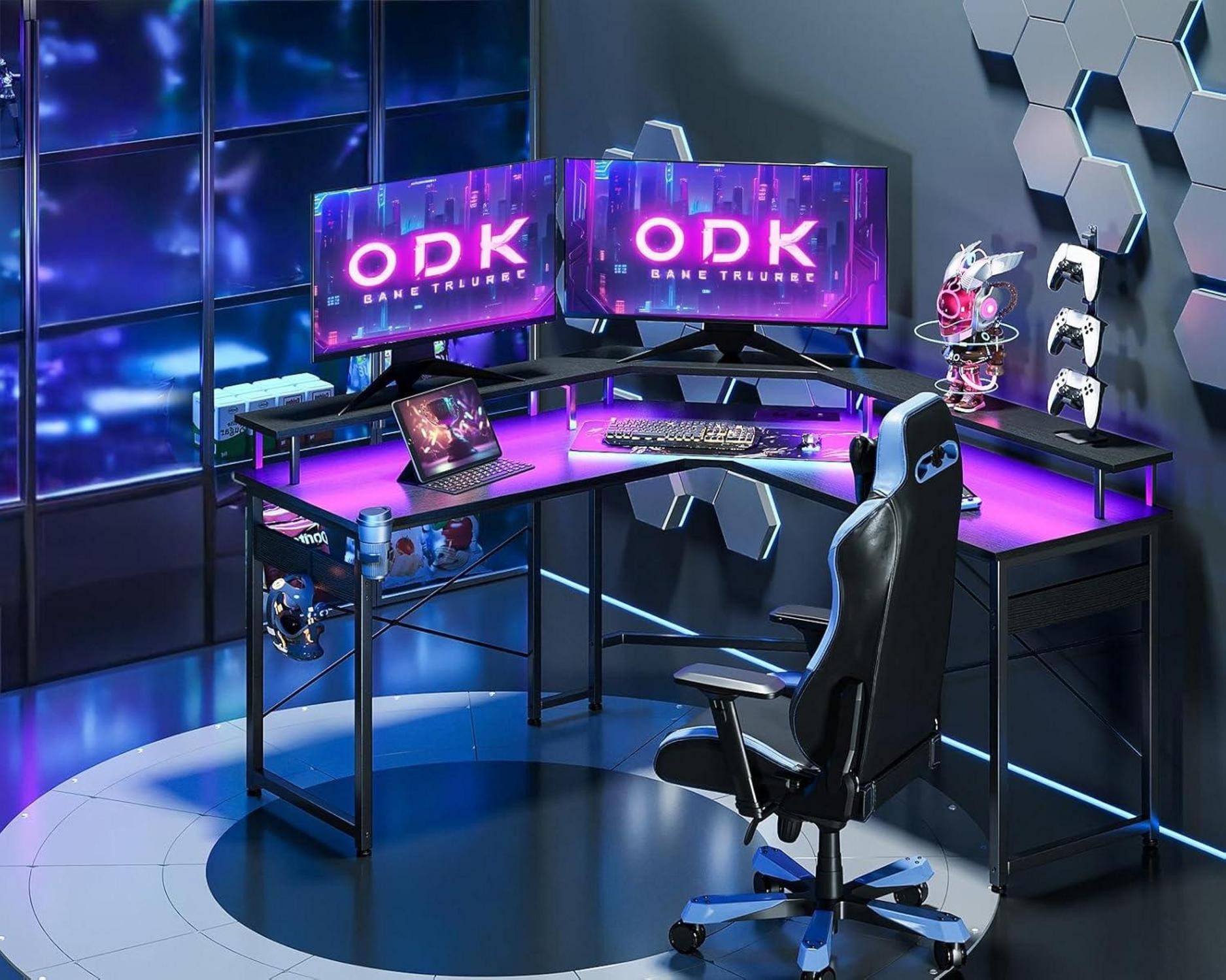 LuxusKollektion Gamingtisch Gaming Schreibtisch LED 2 günstig online kaufen