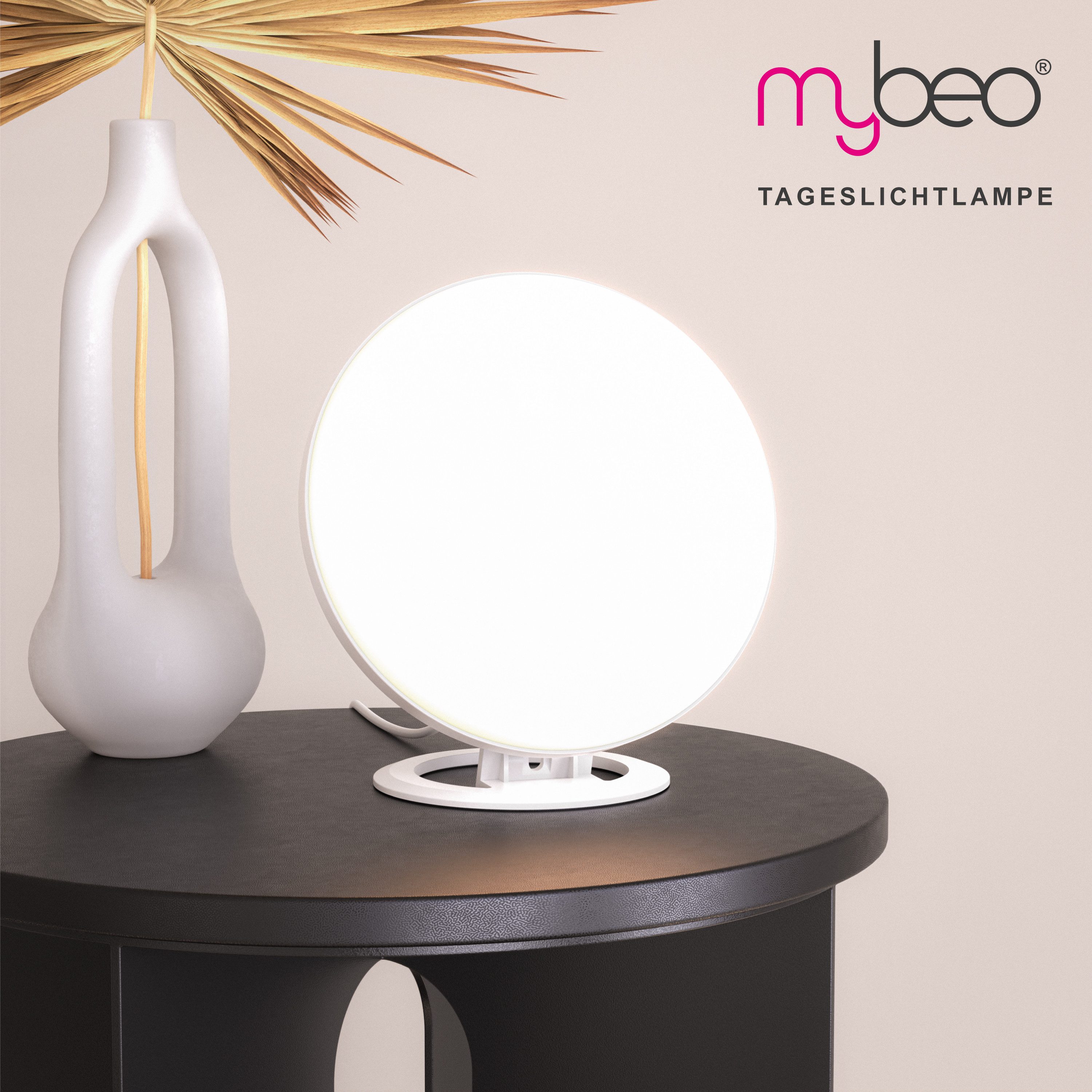 MyBeo Tageslichtlampe LED Lichttherapielampe, Tageslichtleuchte mit Standfuß, Lichtdusche, Dimmfunktion, verschiedene Lichtmodi, LED fest integriert, Kaltweiß, Neutralweiß, Tageslichtweiß, Simuliert Tageslicht, dimmbar, 3 Lichtmodi, flimmerfrei, UV-frei