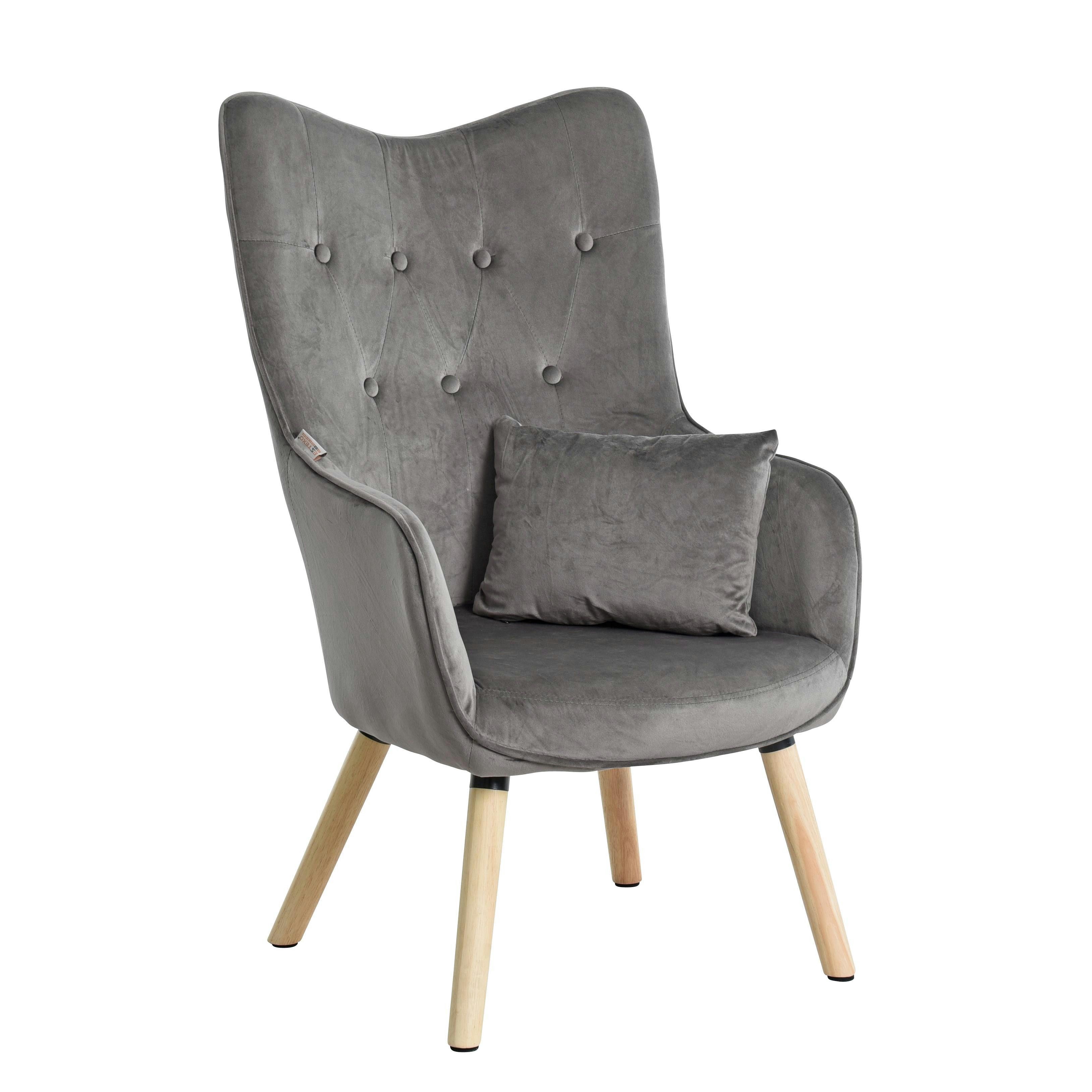 ESTEXO Sessel Fernsehsessel Relaxsessel mit Kissen Stoff Polsterstuhl Dunkelgrau S