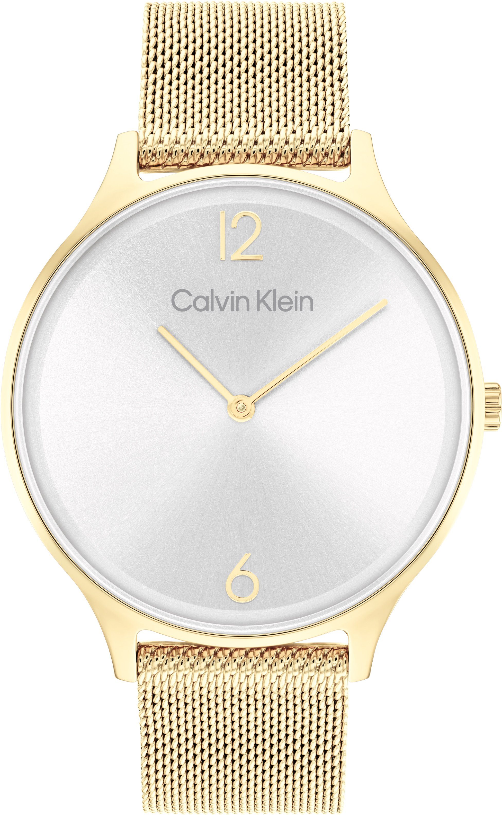 Calvin Klein Quarzuhr Timeless 2H, 25200003, Armbanduhr, Damenuhr, Mineralglas, IP-Beschichtung