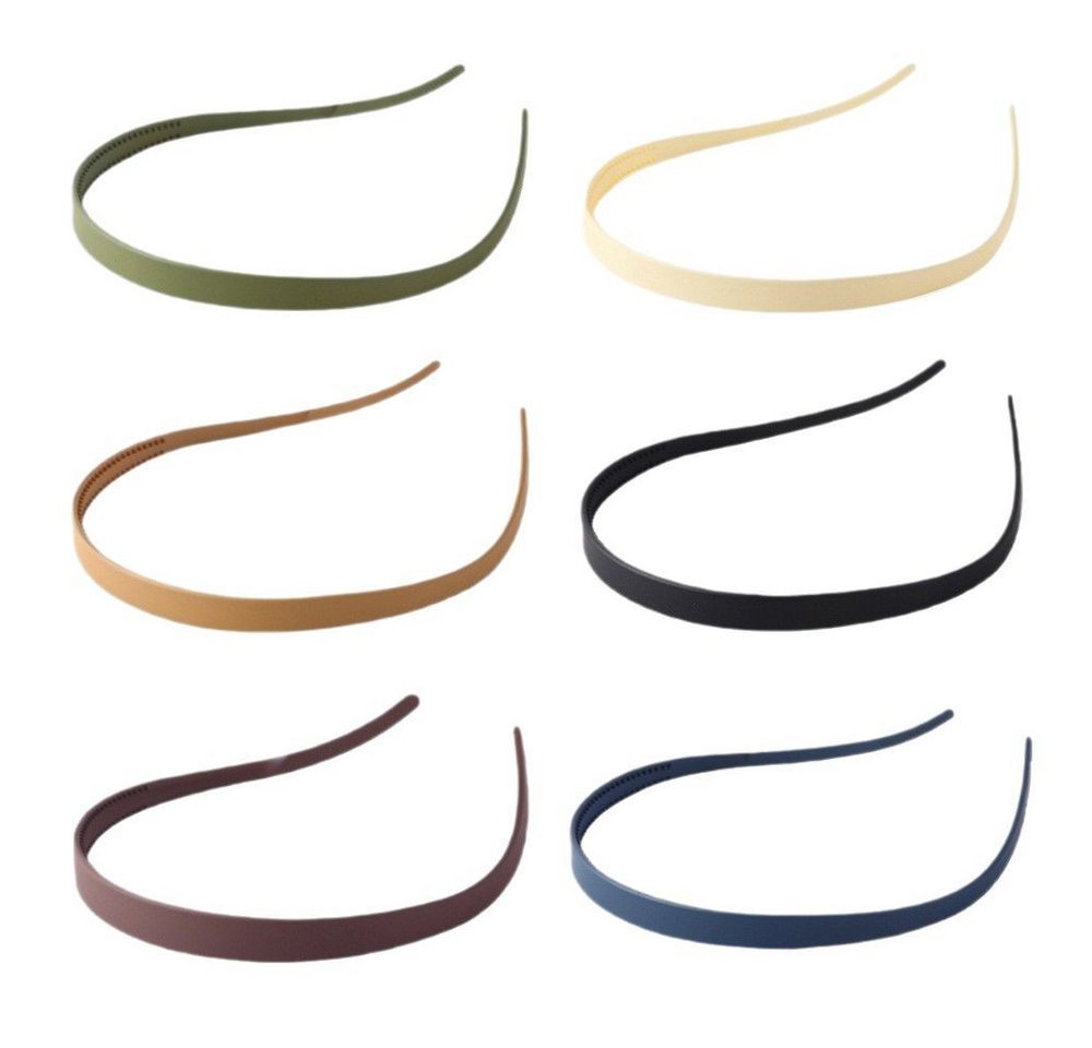 Zaewry Haarband Flex-Haarreifen ohne Druck,Haarband,Dünne Haarreifen, Mattes Finish,Rutschfest mit Zähnen, 6-tlg., Haarreif für Brillenträger,Sonnenbrille Haarreifen