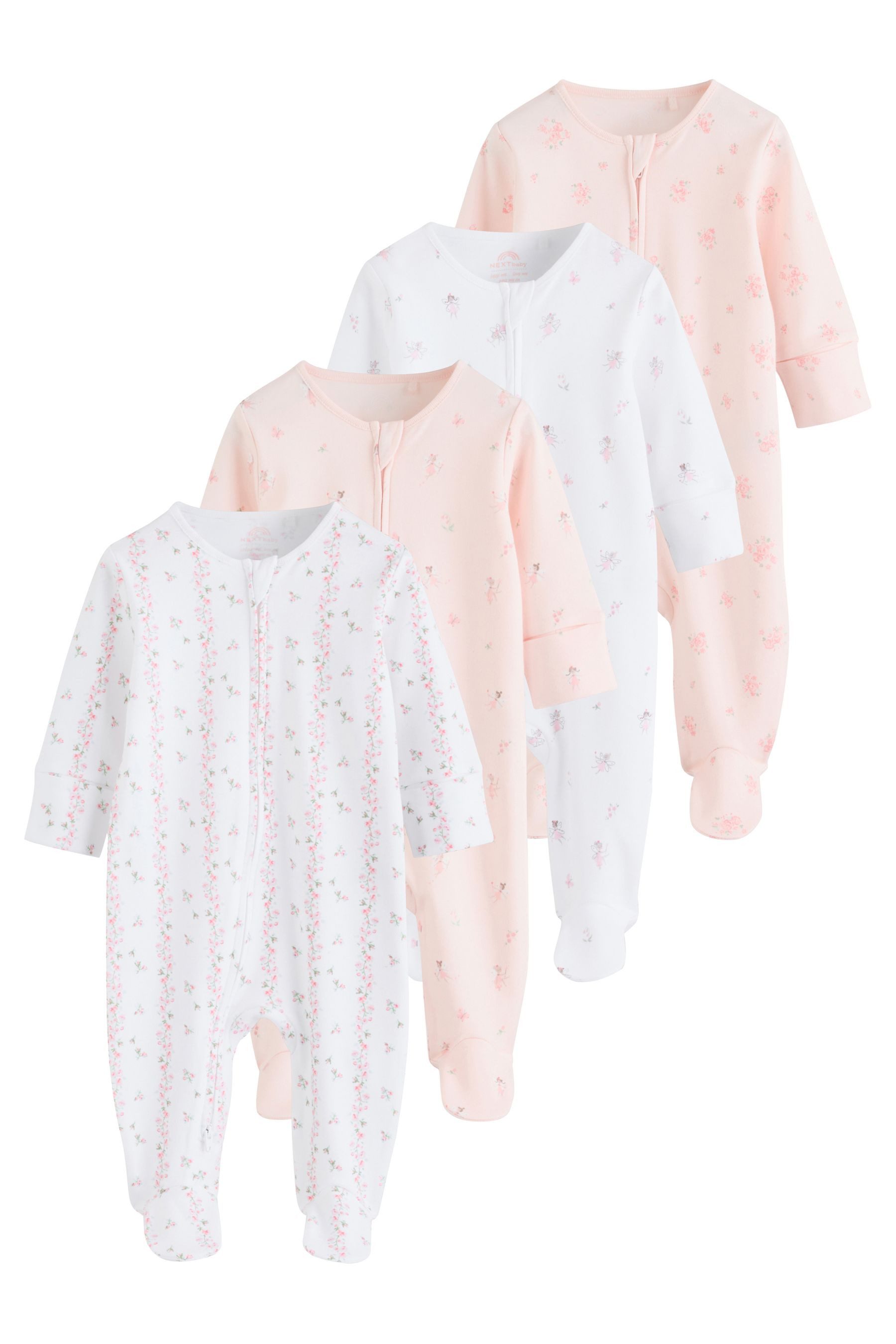 Next Schlafoverall Baby-Schlafanzüge mit Zwei-Wege-RV, 4er-Pack (4-tlg)