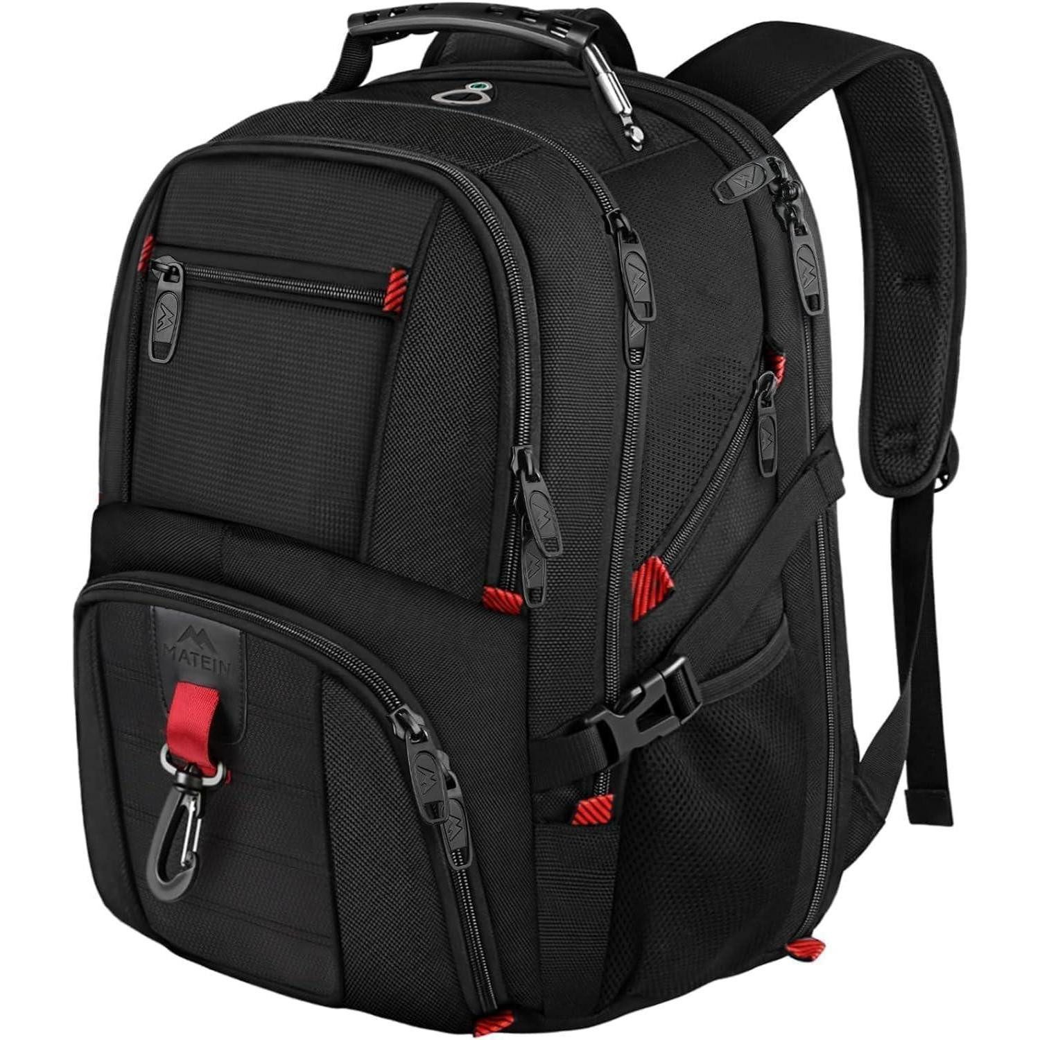 LuxusKollektion Laptoprucksack Rucksack Herren 55L 18.4 Zoll Schwarz