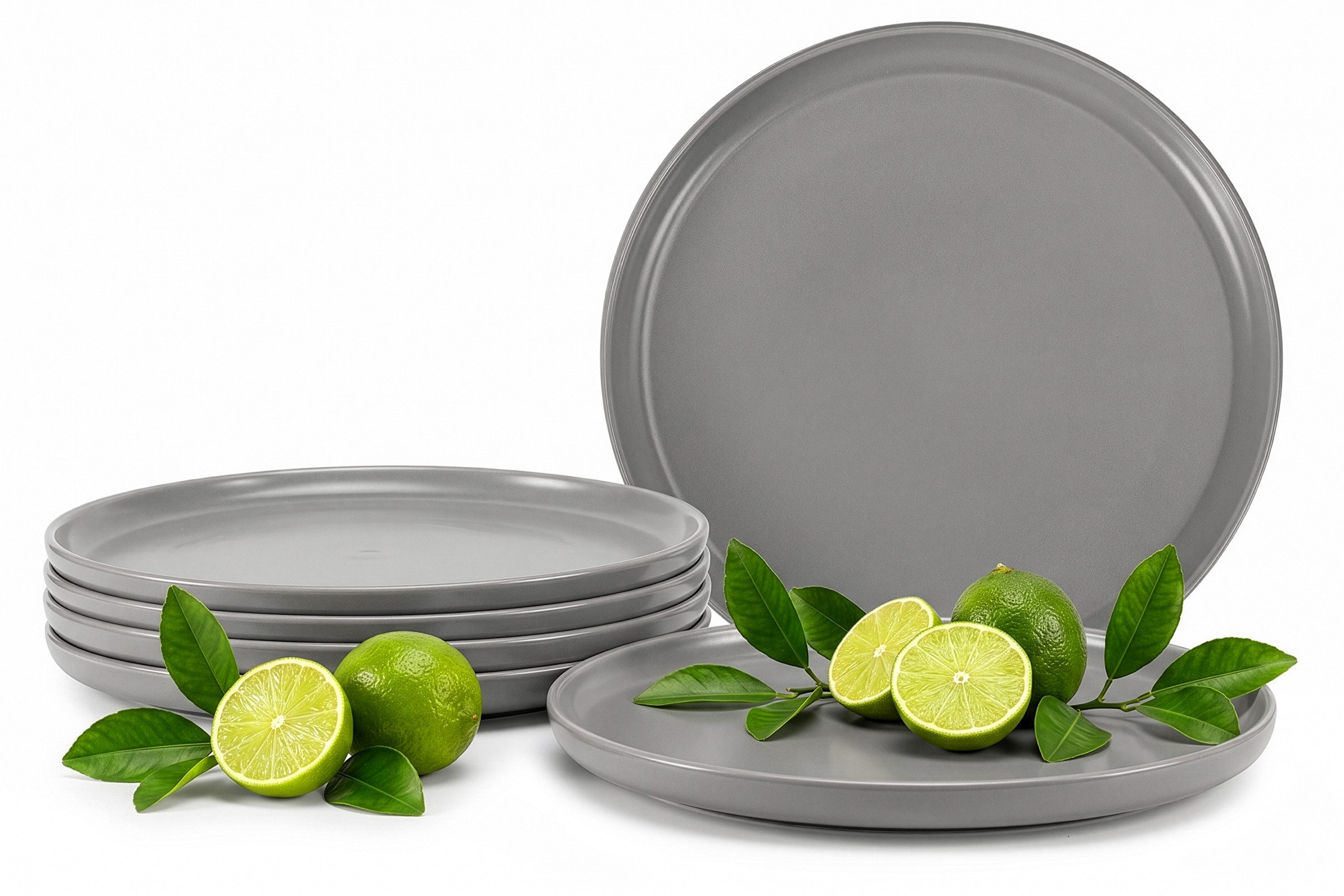 KONSIMO® Teller-Set VICTO Geschirrset hergestellt in der EU (6-tlg), 6 Personen, Steingut, spülmaschinengeeignet, mikrowellengeeignet, matt, 6x Speiseteller