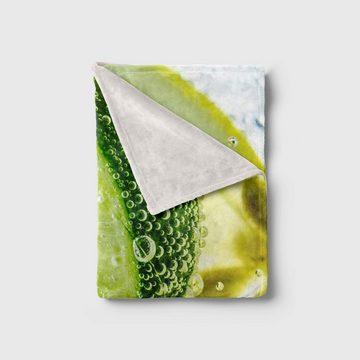Sinus Art Handtücher Handtuch Strandhandtuch Saunatuch Kuscheldecke mit Fotomotiv Zitronen Limetten, Baumwolle-Polyester-Mix (1-St), Handtuch
