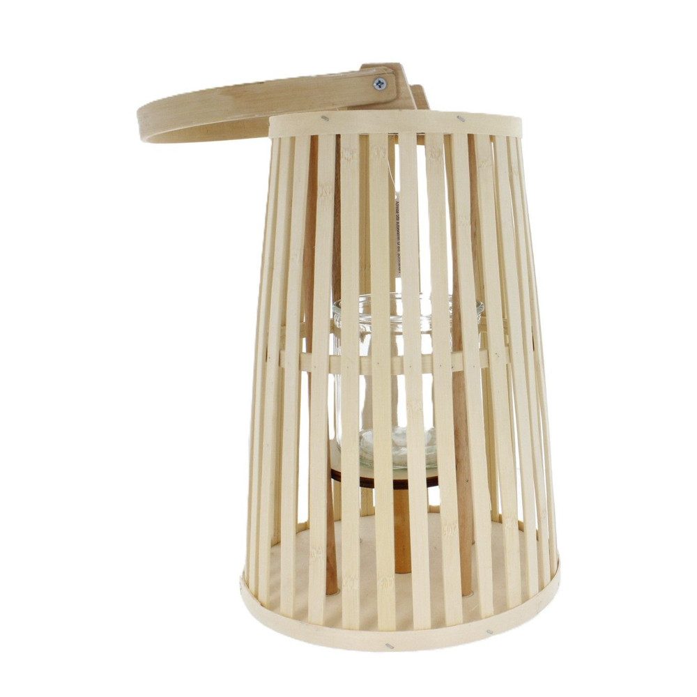 MICA Dekolicht Laterne konisch - braun - ca. 10,5 / 16 x 35 cm