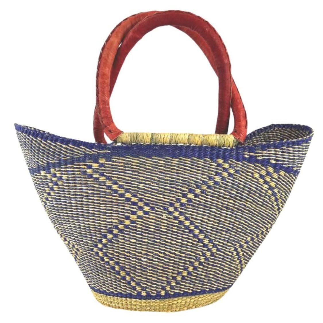 maishameanslife Einkaufskorb Bolga Bag - Konongo - U-Form, Kunstvoll geflochtene Bolga Körbe – Charakterstücke voller Tradition