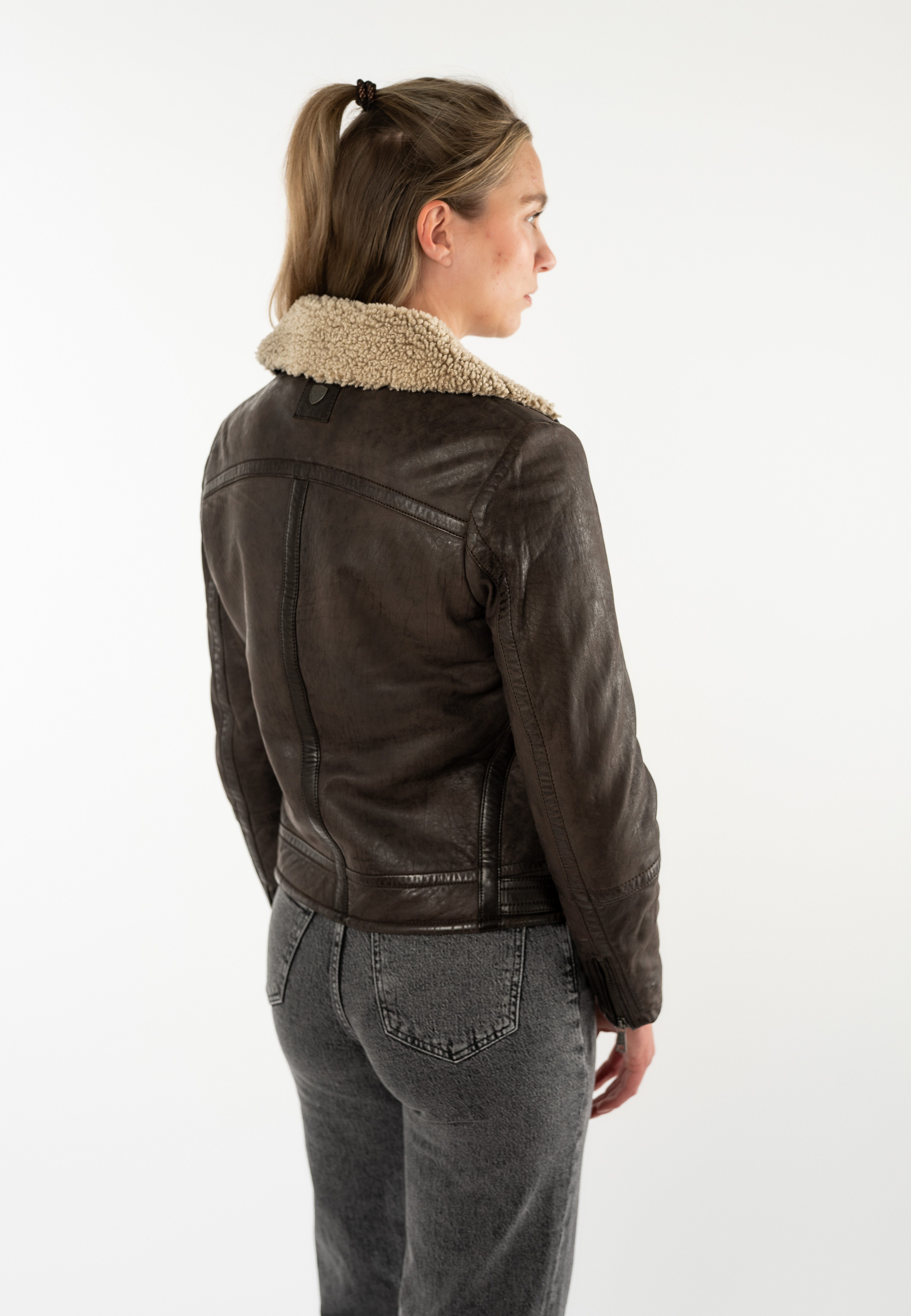 Mauritius Lederjacke MWIskra mit Teddyfell-Kragen – Bild 4 von 5