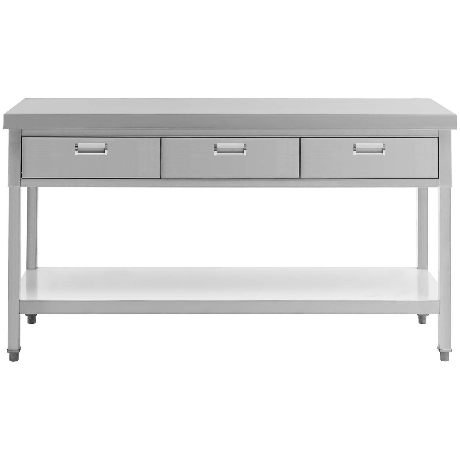 Royal Catering Arbeitstisch 150 x 60 cm Edelstahltisch mit Schubladen Gastro Edelstahl 400 kg – Bild 5 von 5