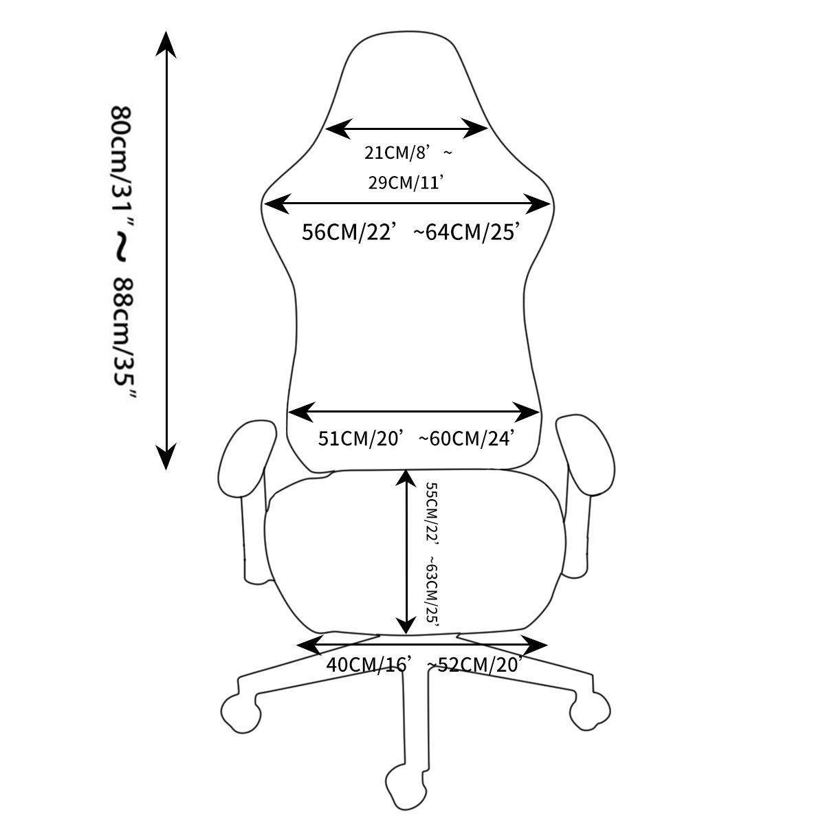 Kamel Bürostuhlhusse, Sessel-Sitzbezug-Schutz HOMEIDEAS, Gaming-Stuhl-Abdeckung,