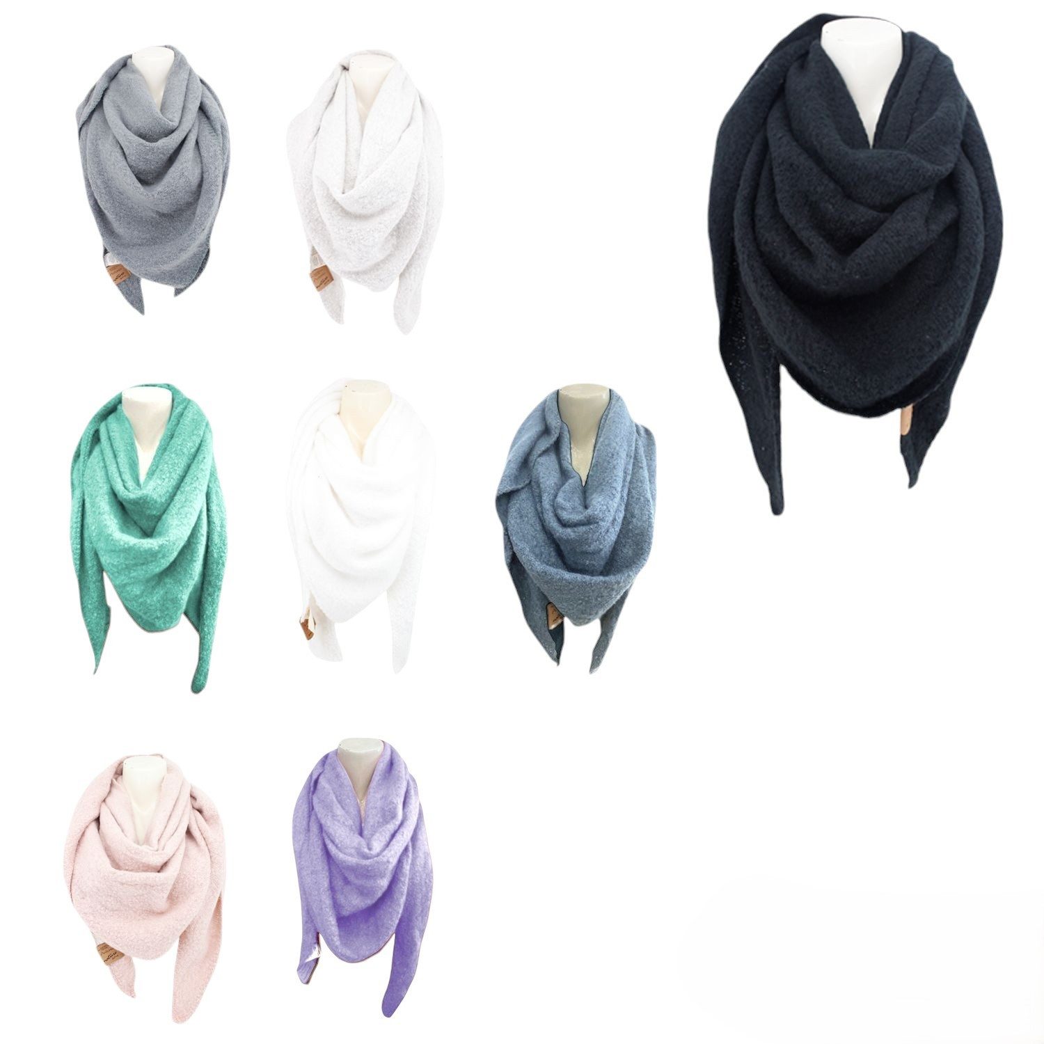VewoTex Schal Winter Damen Schal Bouclé » Damenschal » Dreiecksschal 200x70 günstig online kaufen