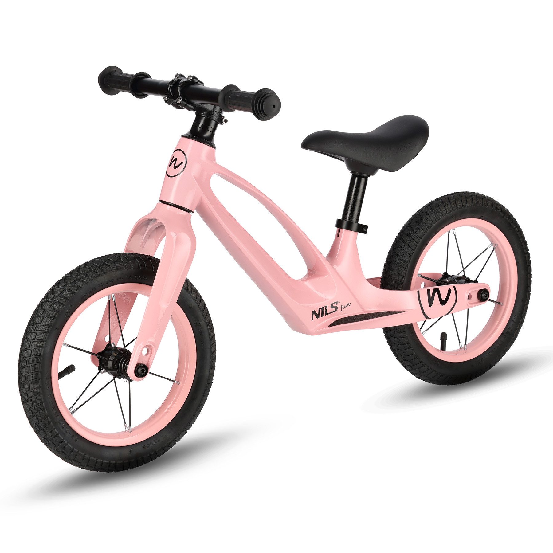 NILS FUN Laufrad Balancerad Balance Bike rosa LED 12 Zoll, verstellbare Sat günstig online kaufen