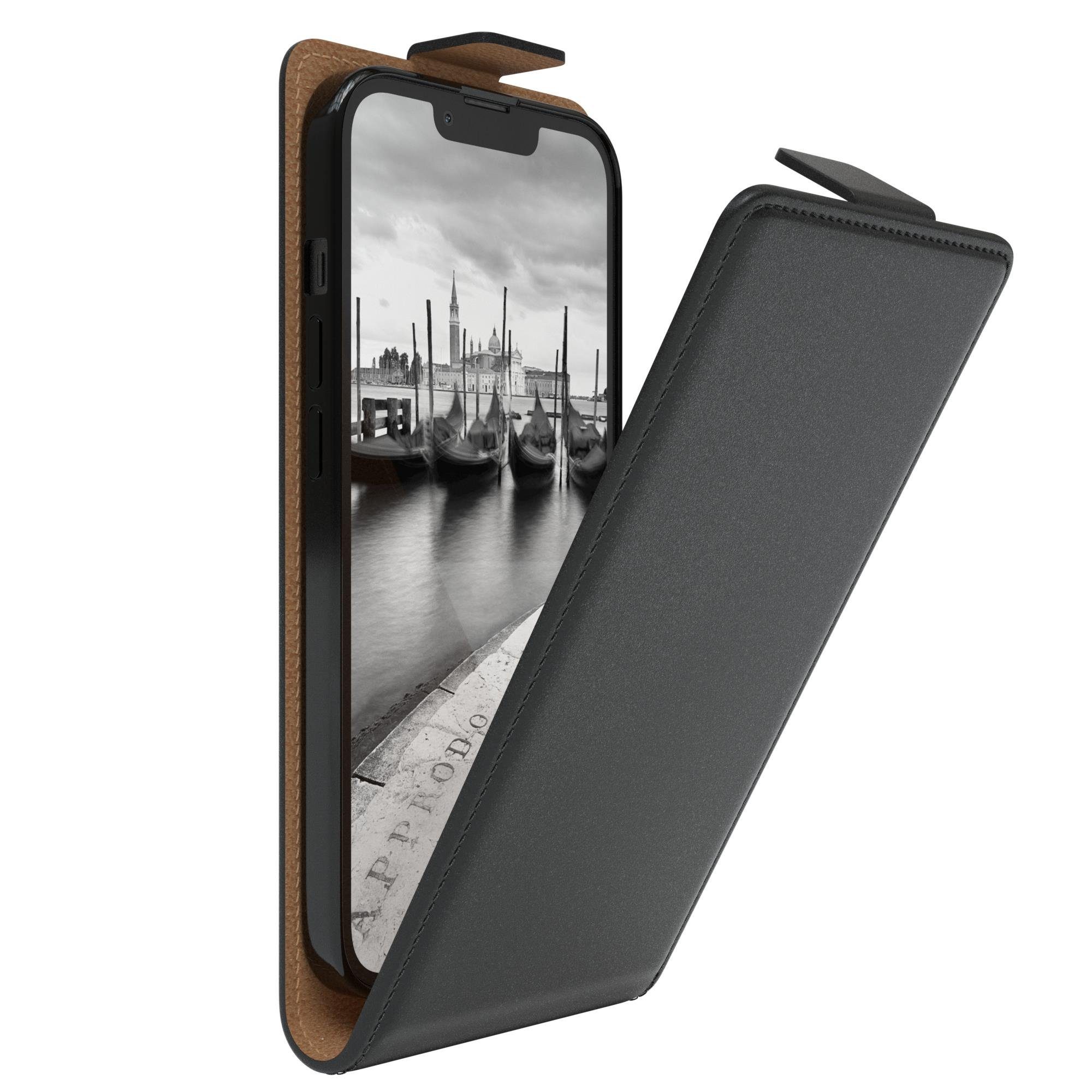 EAZY CASE Handyhülle Flipcase für Apple iPhone 13 6,1 Zoll, Tasche Klapphülle Handytasche zum Aufklappen Etui Kunstleder Schwarz