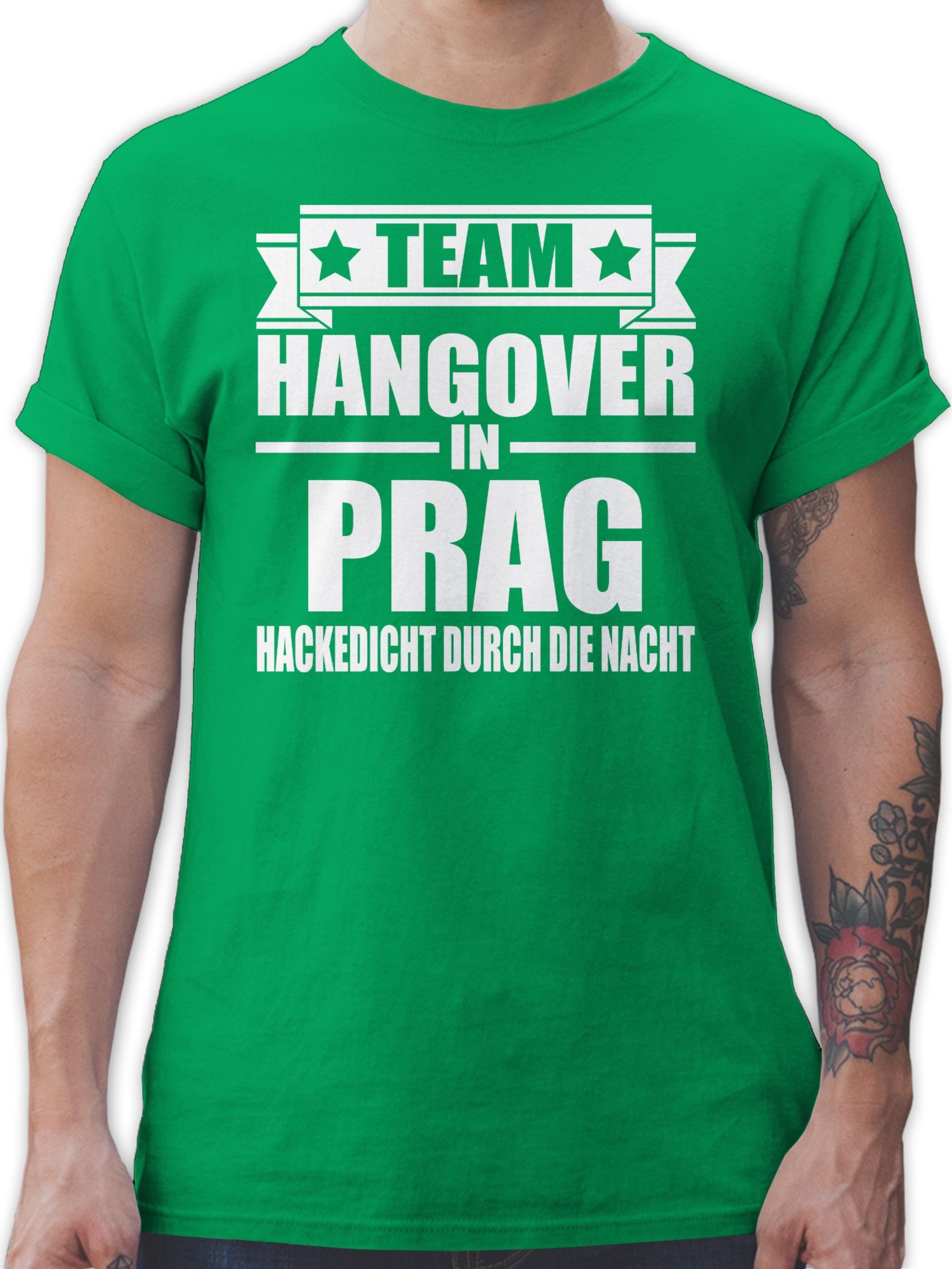 Shirtracer T-Shirt Team Hangover in Prag JGA Männer 2 Grün