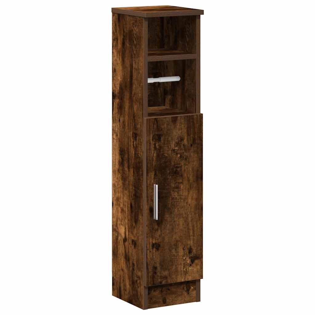 vidaXL Badezimmer-Set Badezimmerschrank mit Rollenhalter Räuchereiche günstig online kaufen