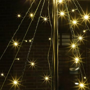 Bubble-Store Weihnachtspyramide Weihnachtsbeleuchtung, Lichtpyramide mit Stern-Spitze, 200 LED´s warmweiß, Outdoor Weihnachtsdeko