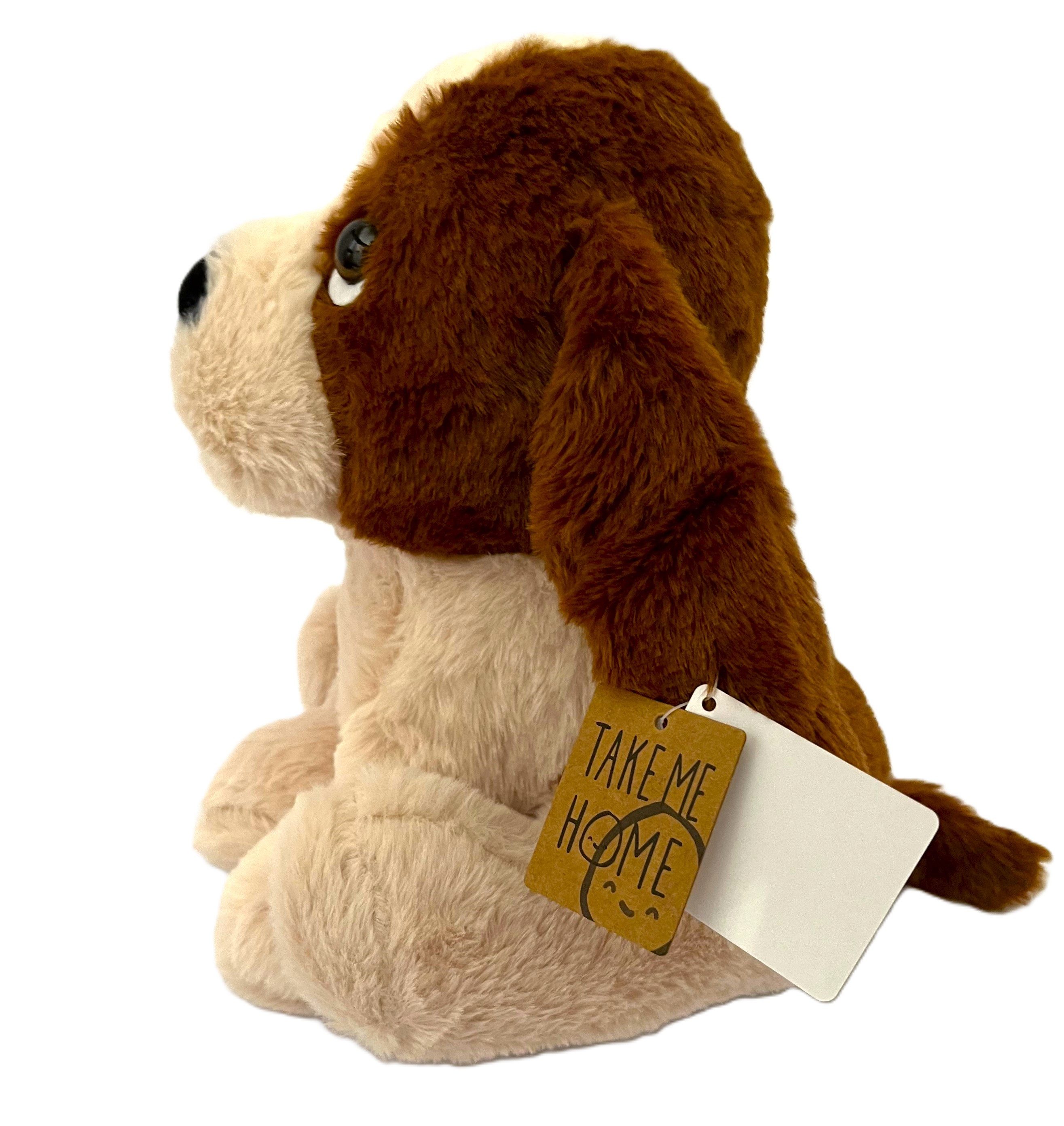 Van Manen Plüschfigur Stofftier Hund Bernhardiner Plüsch Beige Braun 27 cm, Braun, Beige