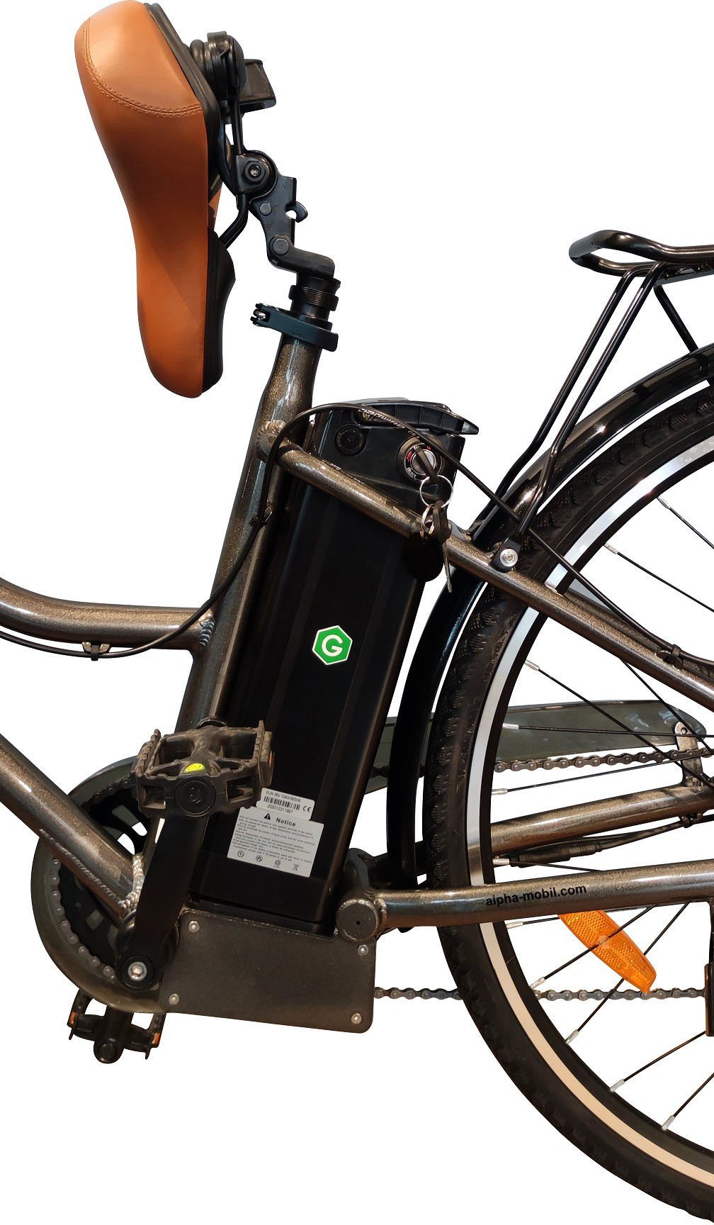 GreenStreet Batterie, Akku, GS3, Wh Kettenschaltung, der 7 Shimano, innerhalb 360 Gang StVZO Heckmotor, Damen E-Bike