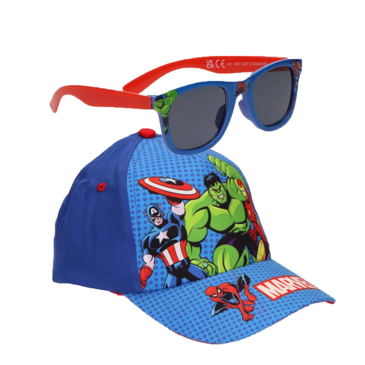 MARVEL Baseball Cap Kinder Kappe Sonnenbrille Set für Freizeit Outdoor Spielplatz
