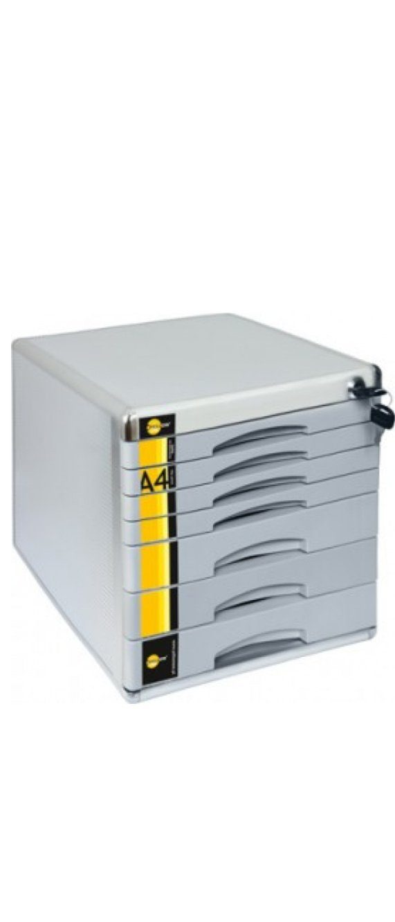 1-Stück), (Stück, Yellow One passend Beschriftungsfeldern 7 Dokumentenbox, A4, Schubladenbox und für mit Ordnungsbox abschließbar, Ablagebox Fächern