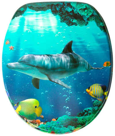 Sanilo WC-Sitz Delphin Korallen, mit Absenkautomatik