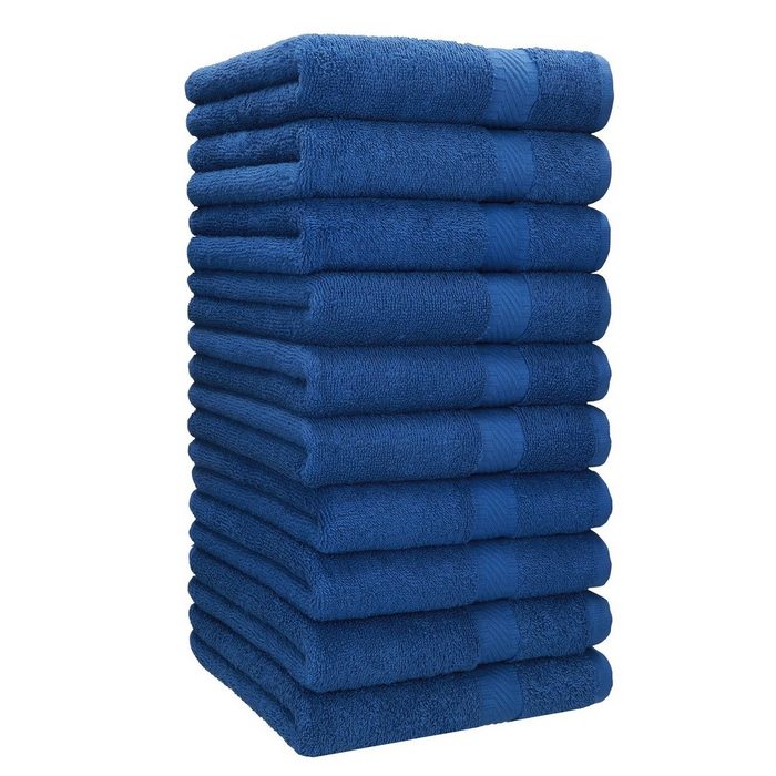 Betz Handtücher 10 Stück Handtücher Palermo Handtuch-Set 100% Baumwolle Größe 50x100cm Farbe Blau 100% Baumwolle