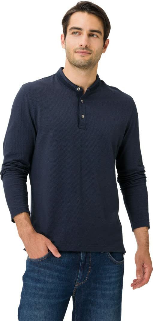 Brax Langarmshirt Knopfleisten Langarmshirt für Herren (1-tlg., keine Angabe)