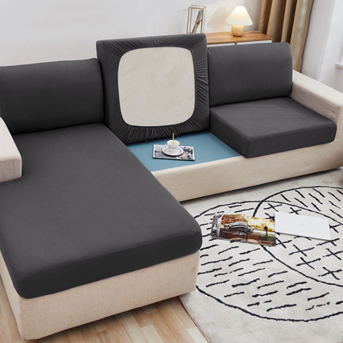 Rosnek Sofahusse 1/2/3 Sitzer Sofa Sitzbezüge Schonbezug, Elastic Stretch S günstig online kaufen